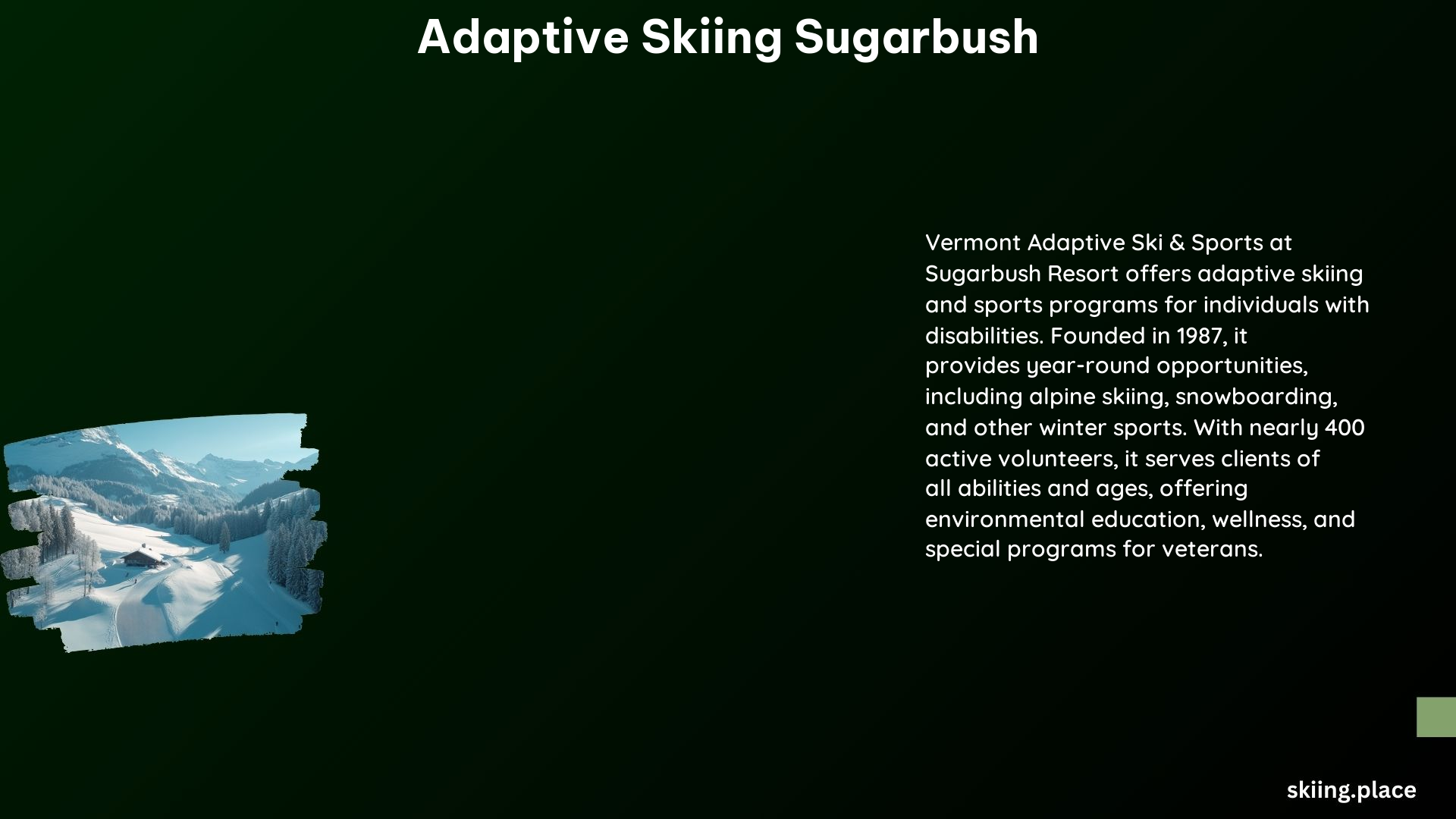 Adaptive Skiing Sugarbush