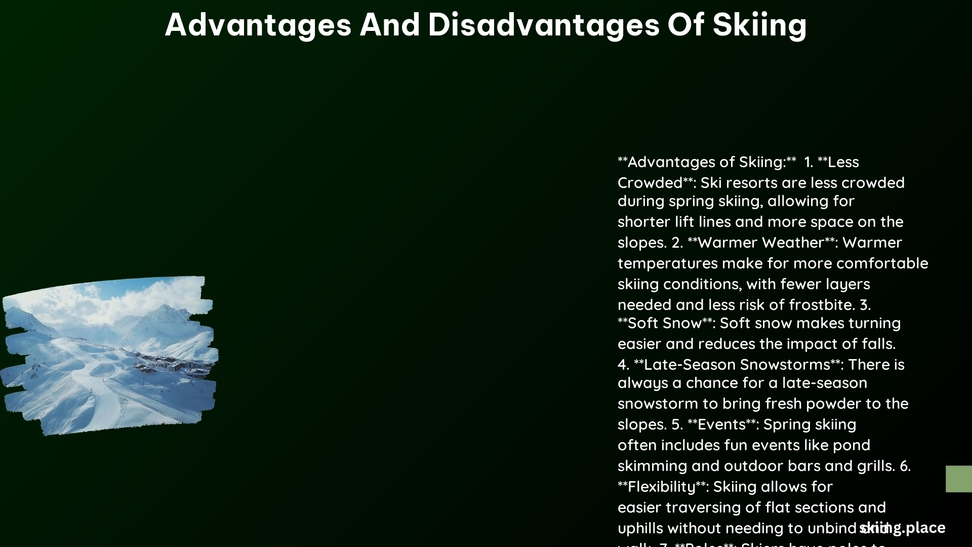 Advantages and Disadvantages of Skiing