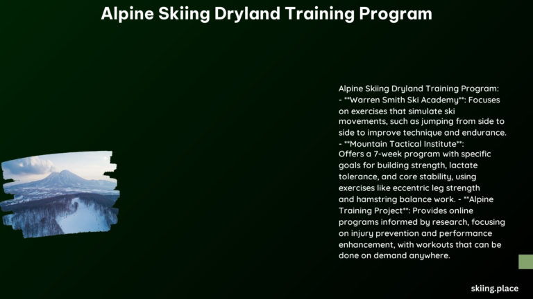 Alpine Skiing Dryland Training Program