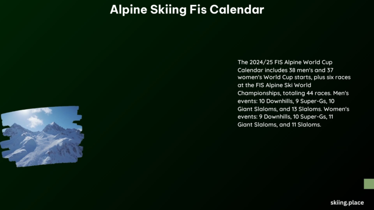 Alpine Skiing FIS Calendar