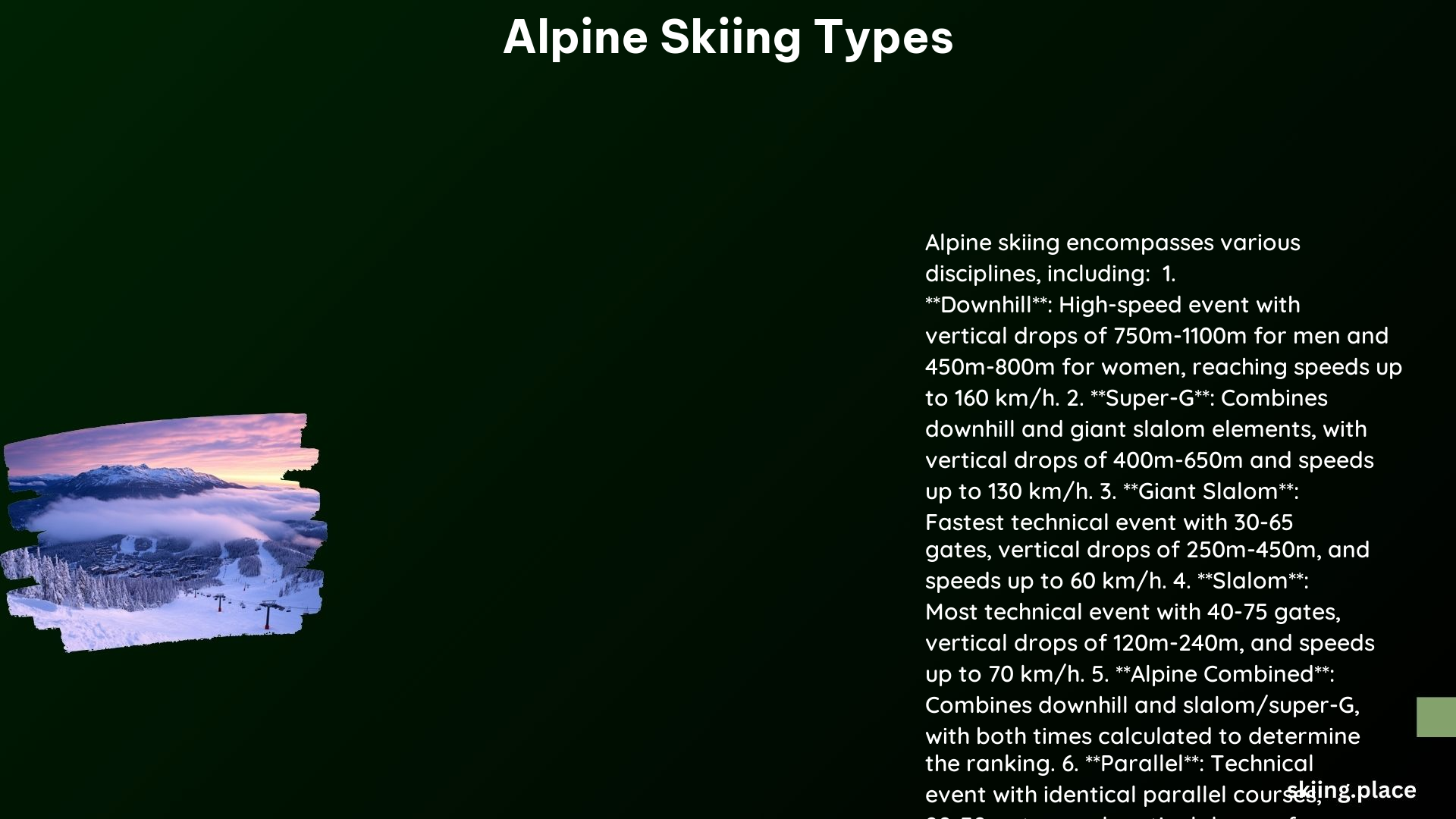 Alpine Skiing Types