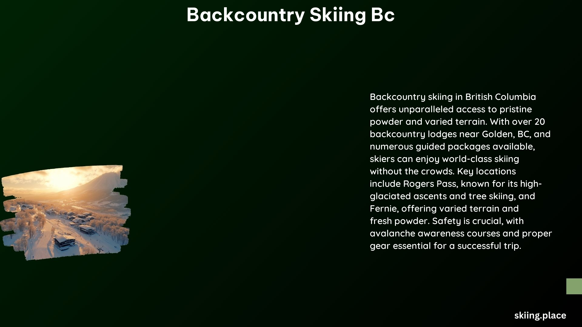 Backcountry Skiing BC