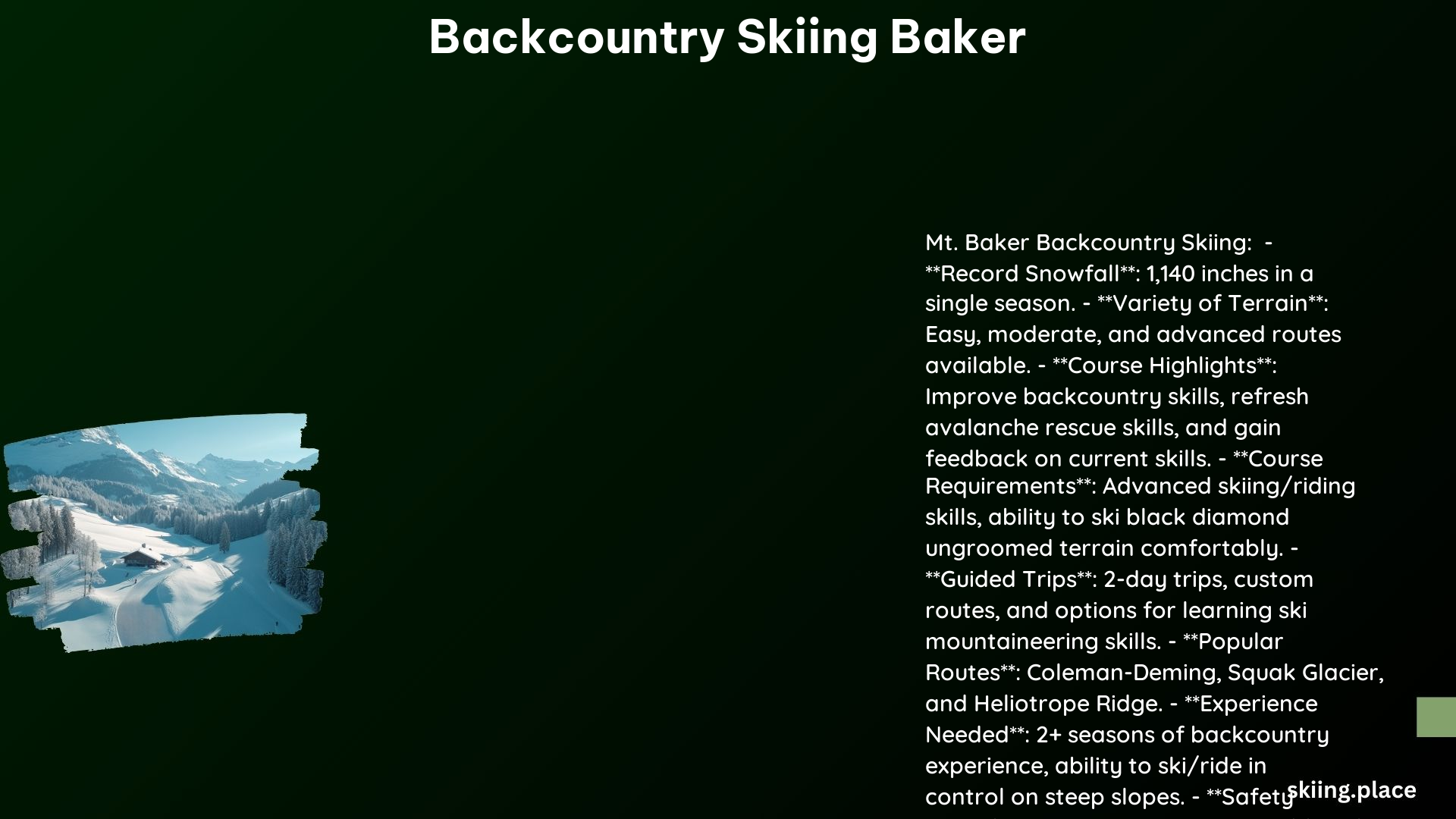 Backcountry Skiing Baker