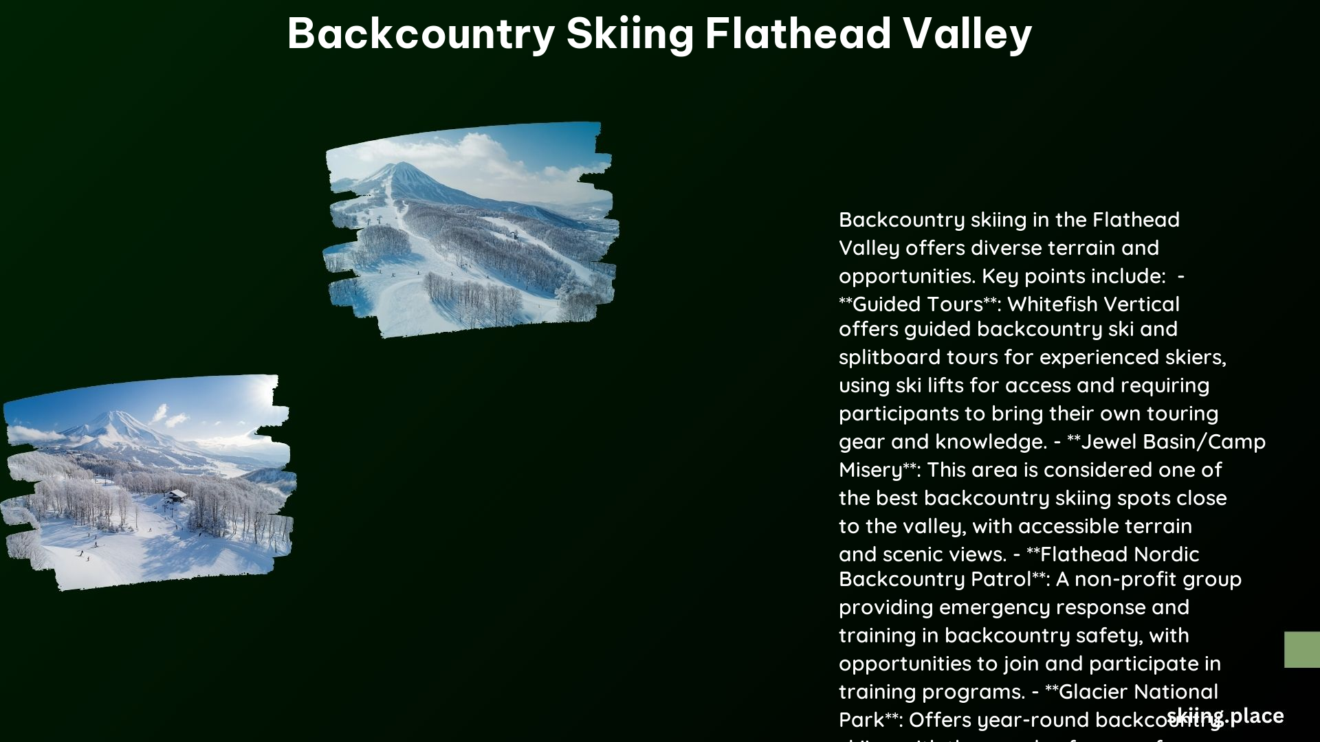 Backcountry Skiing Flathead Valley