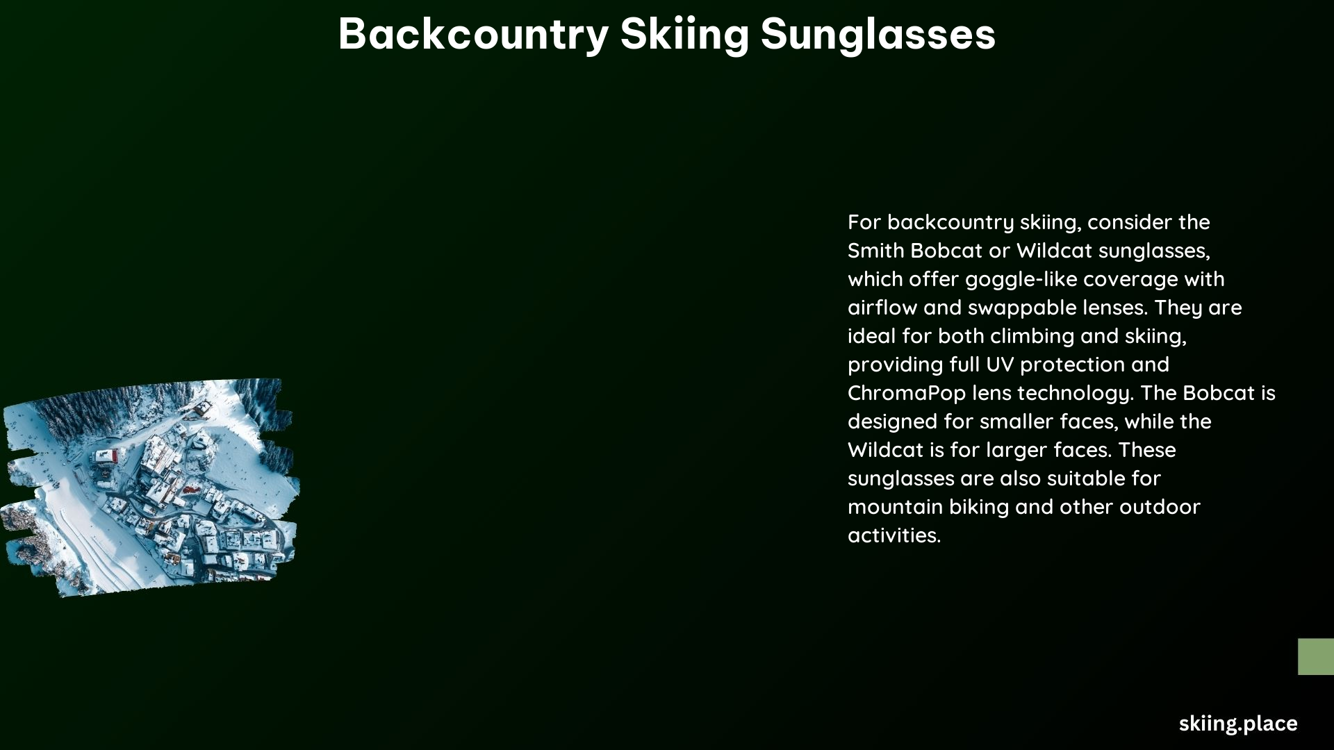 Backcountry Skiing Sunglasses