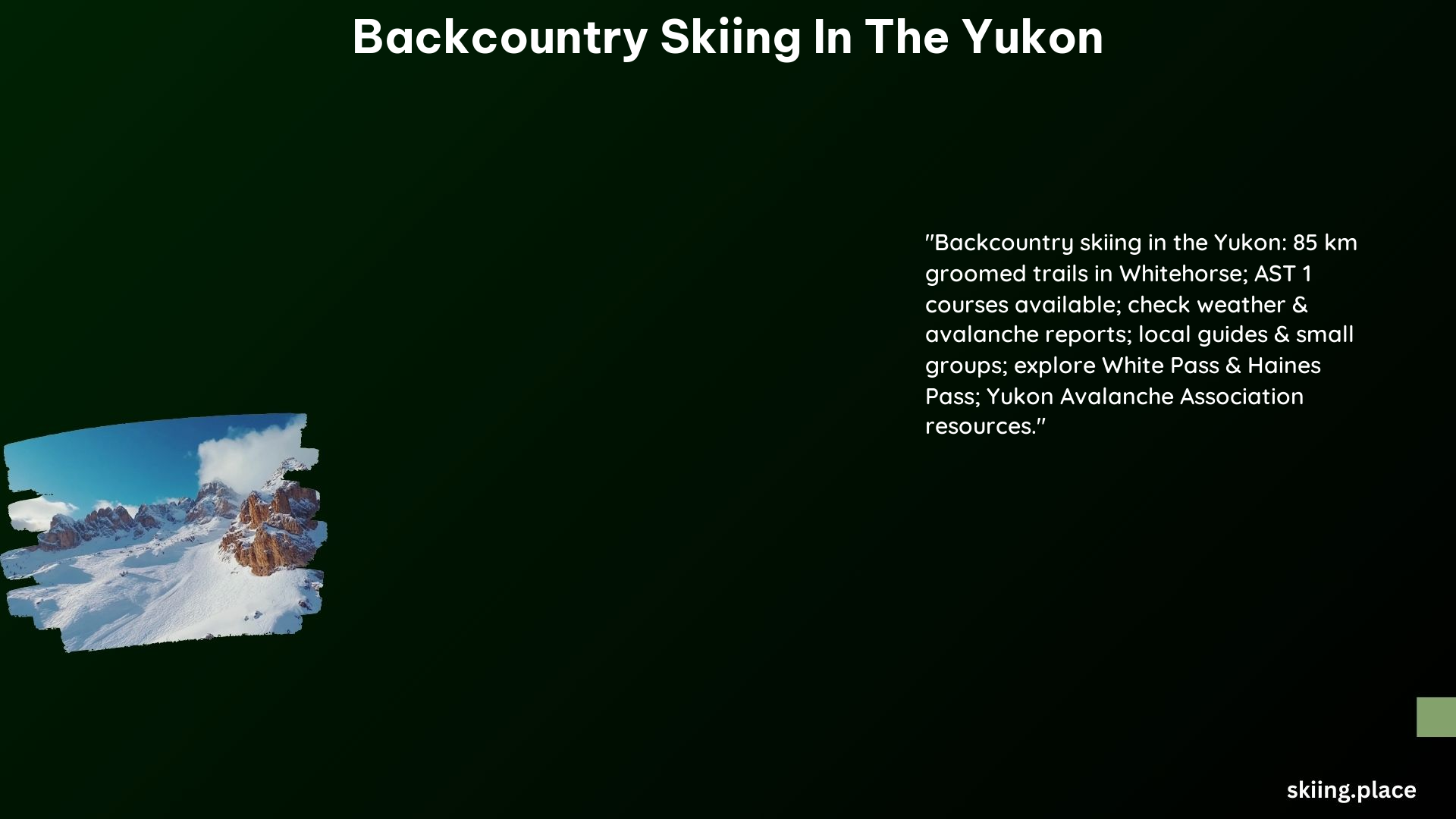 Backcountry Skiing in the Yukon