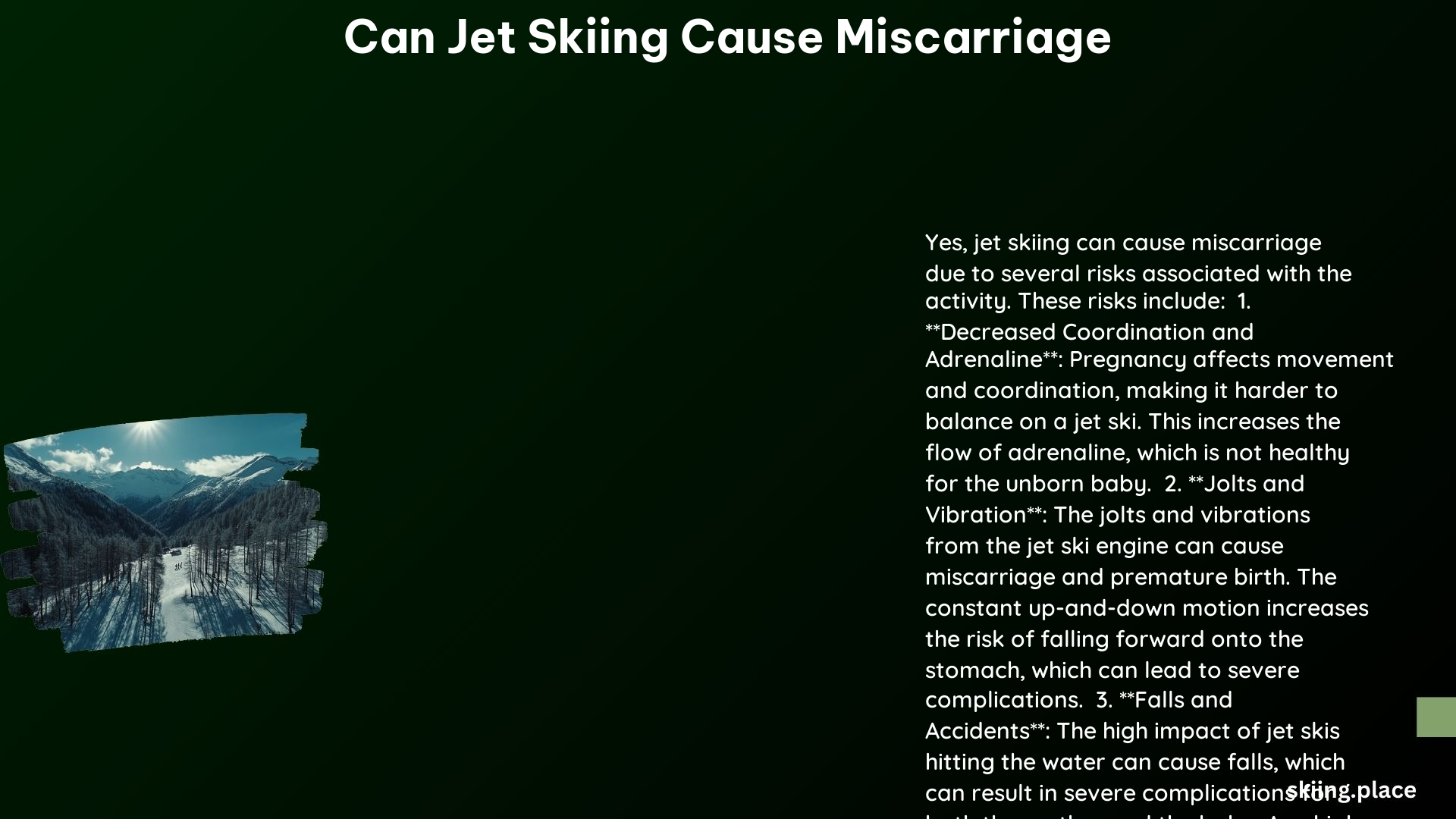 Can Jet Skiing Cause Miscarriage