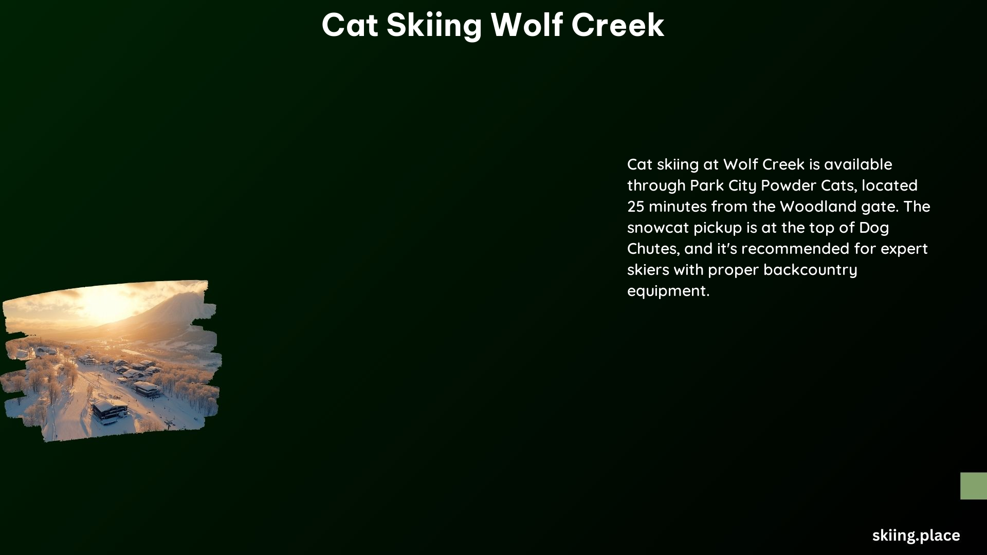 Cat Skiing Wolf Creek