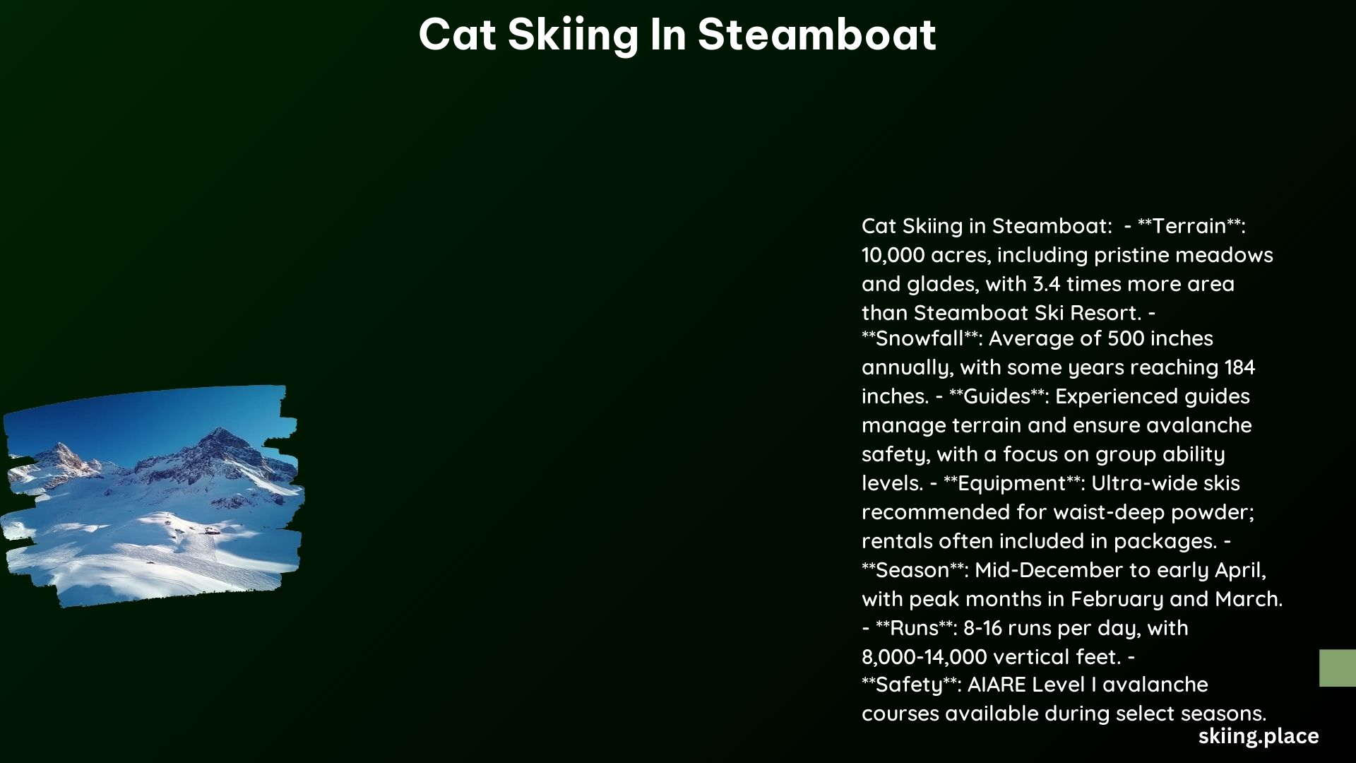 Cat Skiing in Steamboat