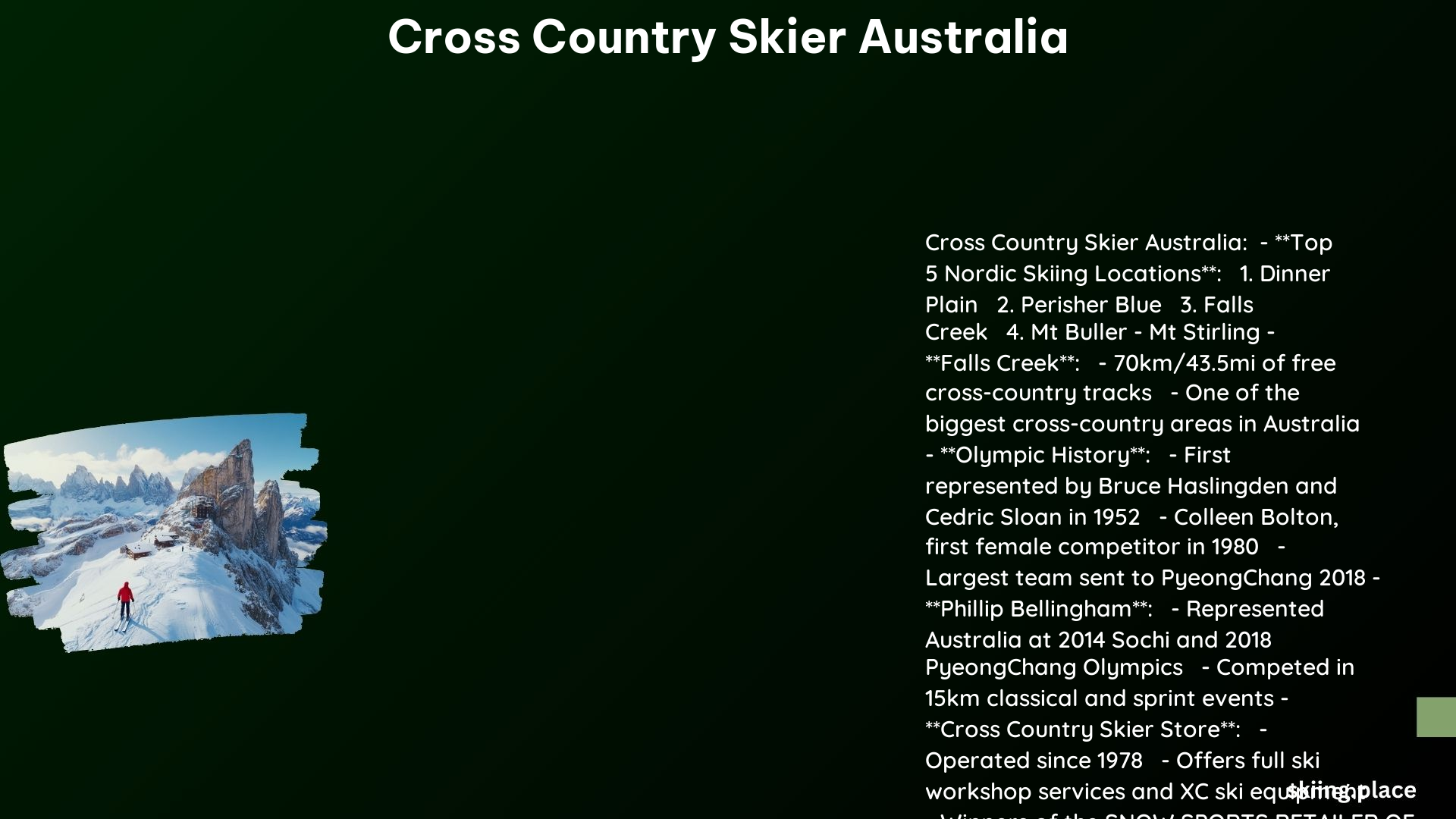 Cross Country Skier Australia