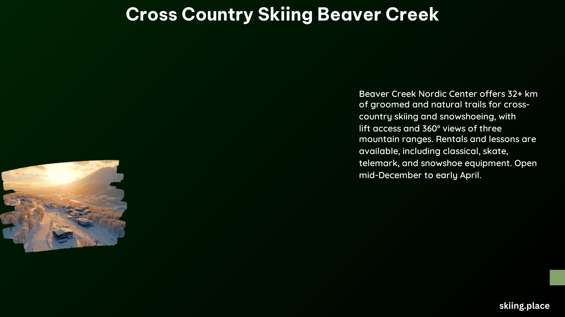 Cross Country Skiing Beaver Creek