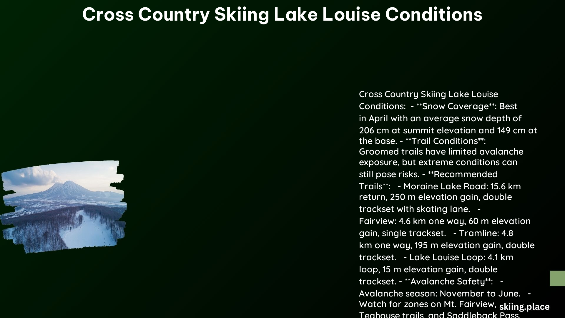 Cross Country Skiing Lake Louise Conditions