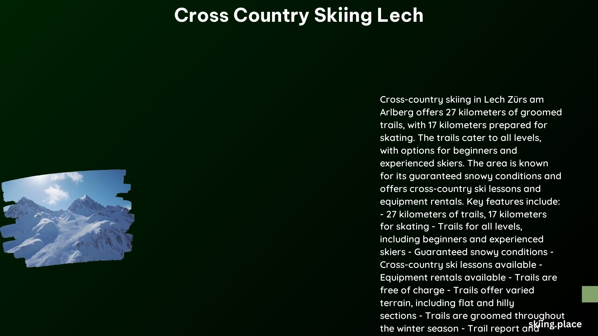 Cross Country Skiing Lech