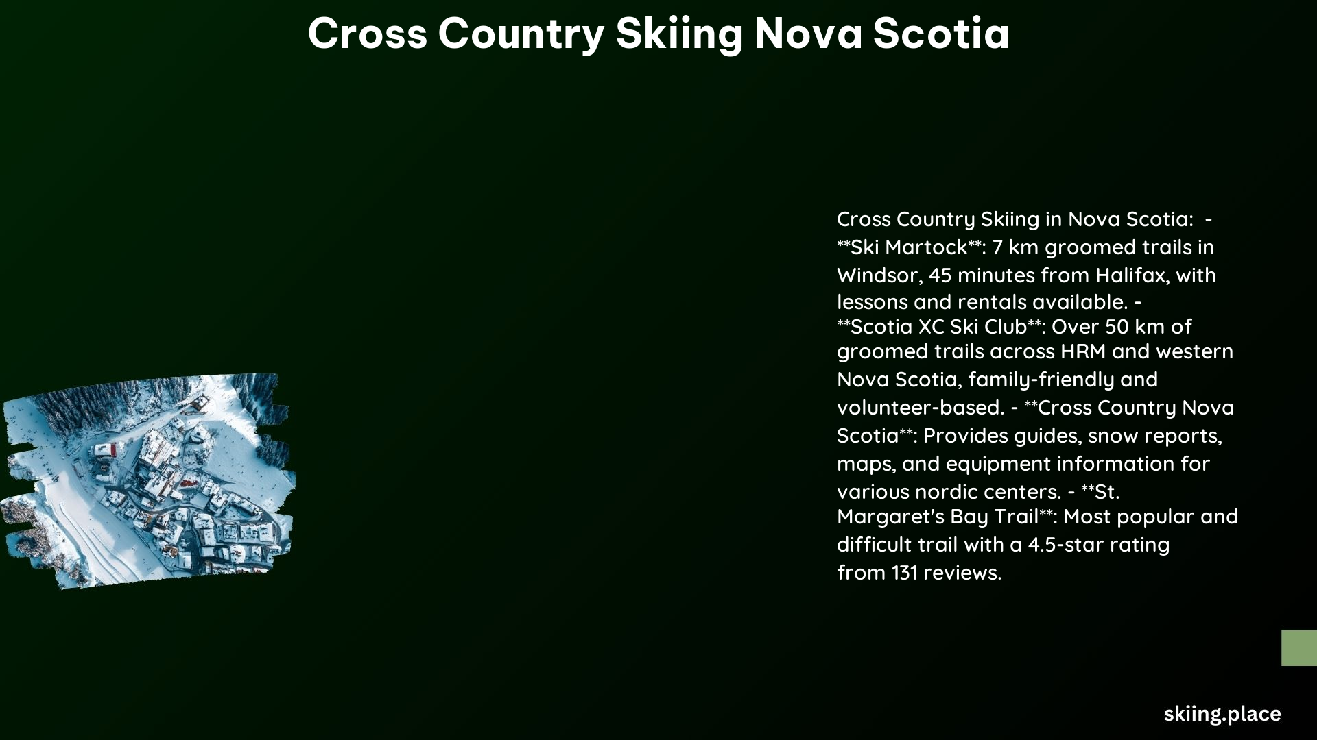 Cross Country Skiing Nova Scotia