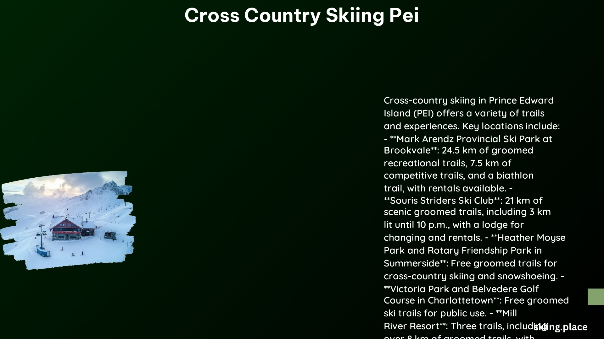 Cross Country Skiing Pei