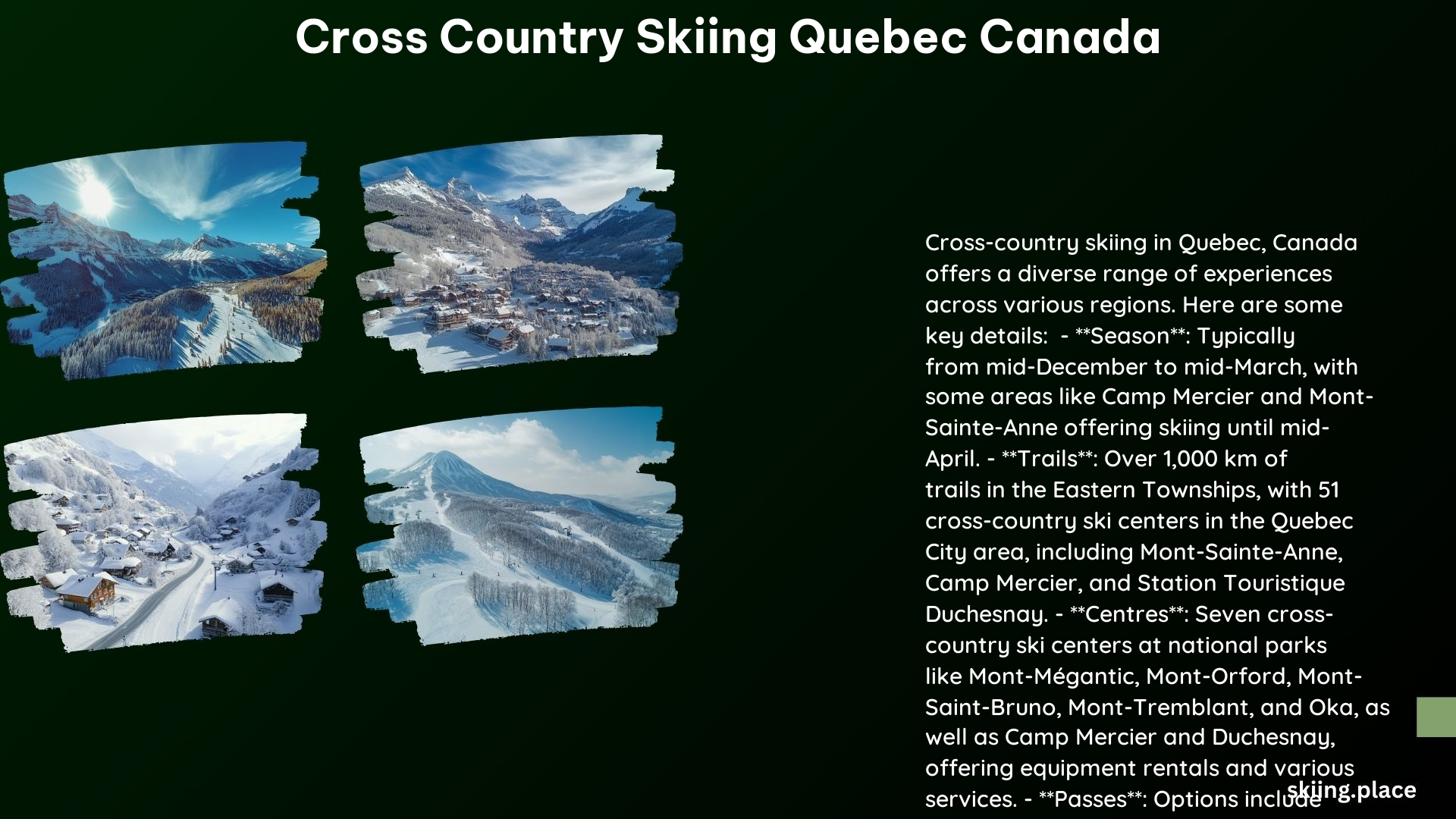 Cross Country Skiing Quebec Canada