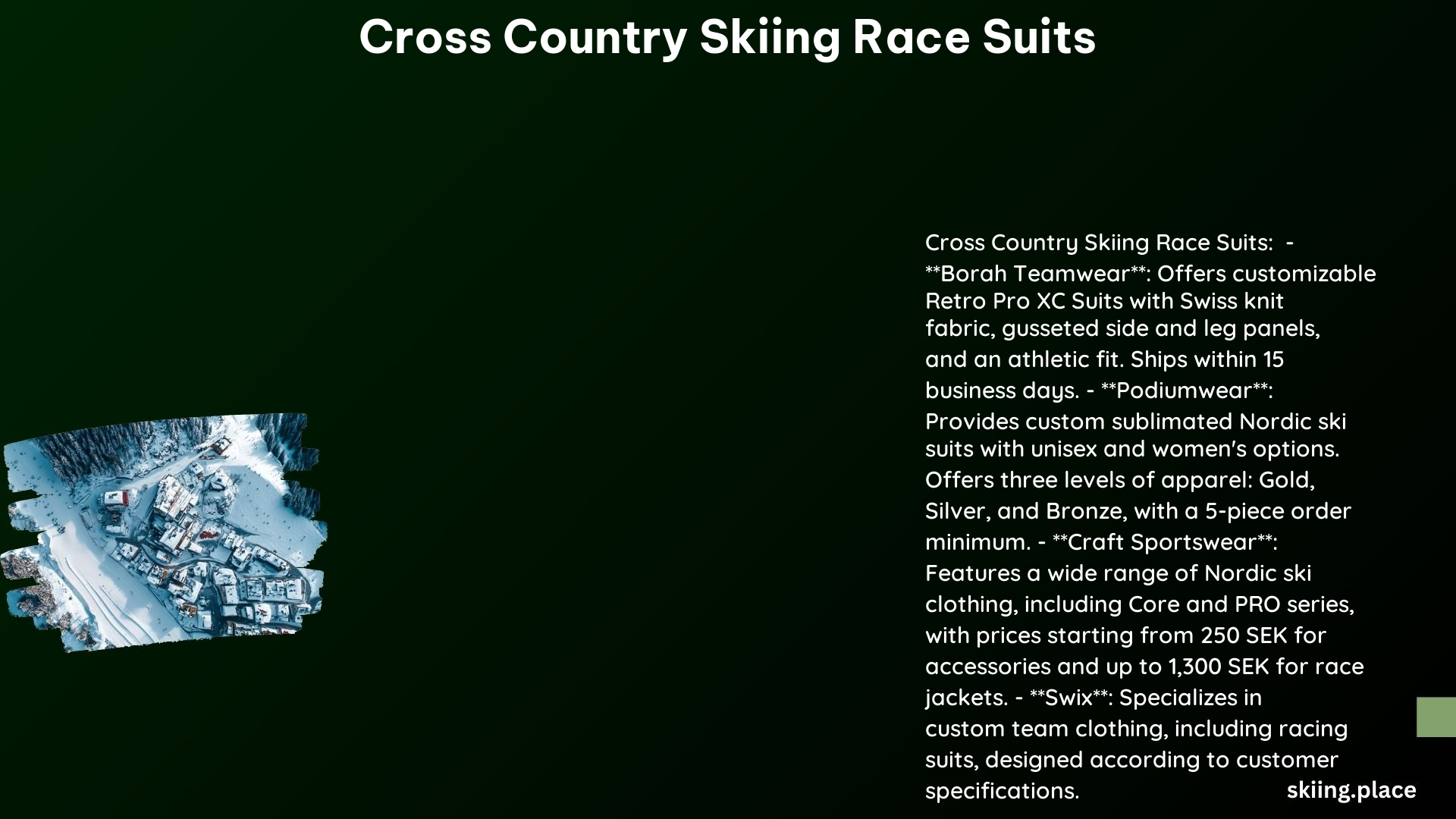 Cross Country Skiing Race Suits