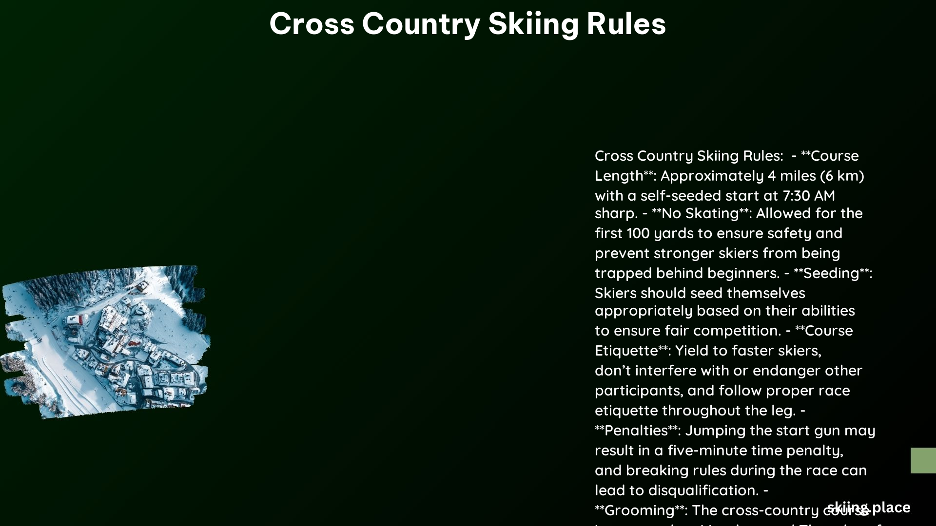 Cross Country Skiing Rules