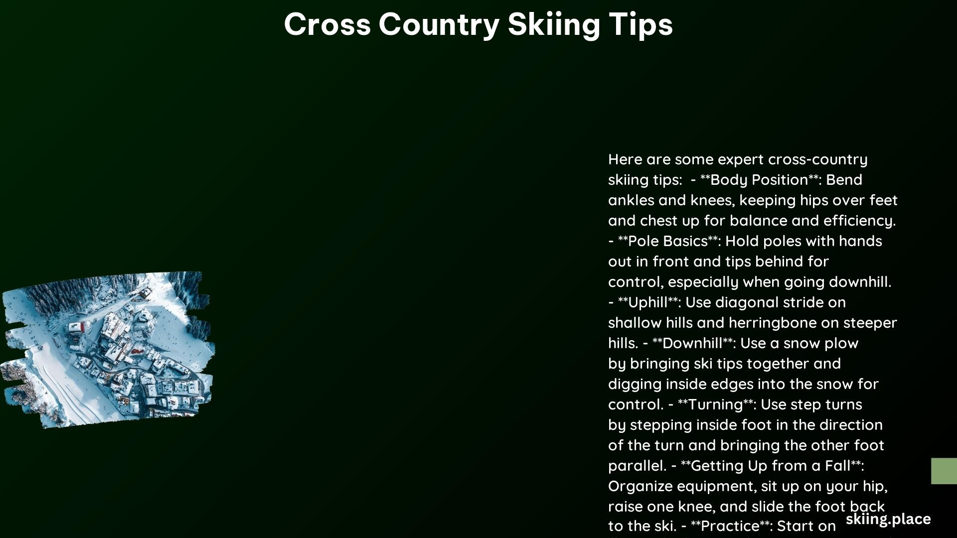 Cross Country Skiing Tips