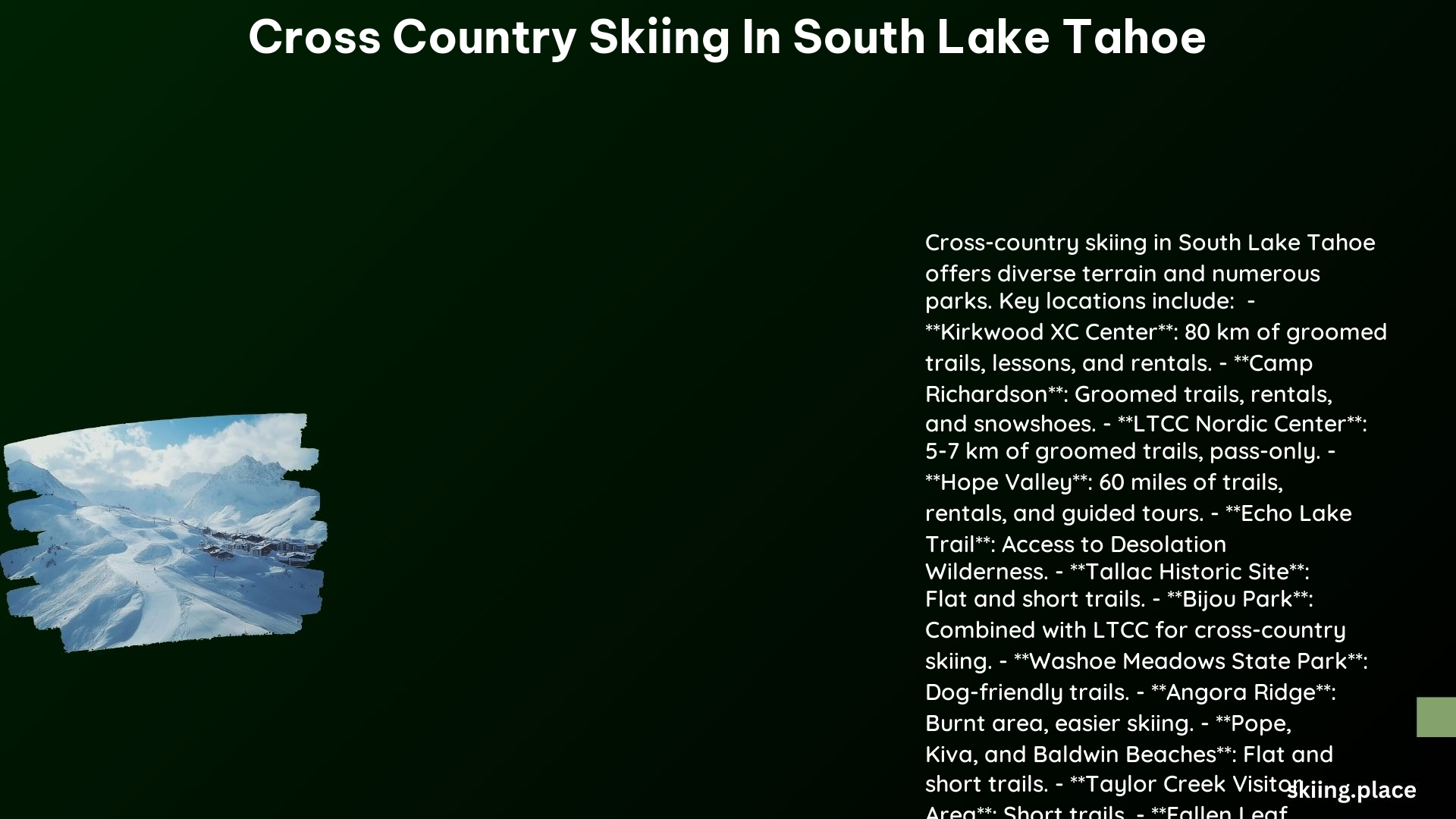 Cross Country Skiing in South Lake Tahoe