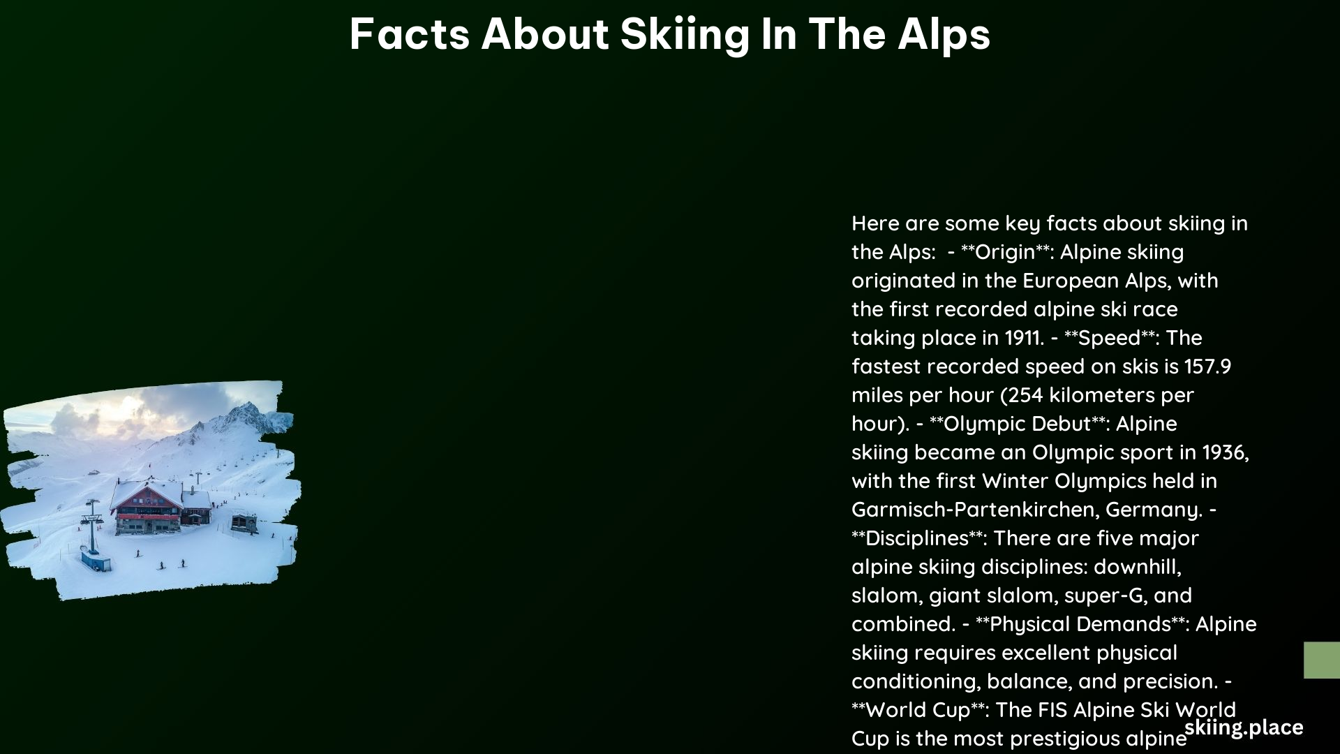 Facts About Skiing in the Alps