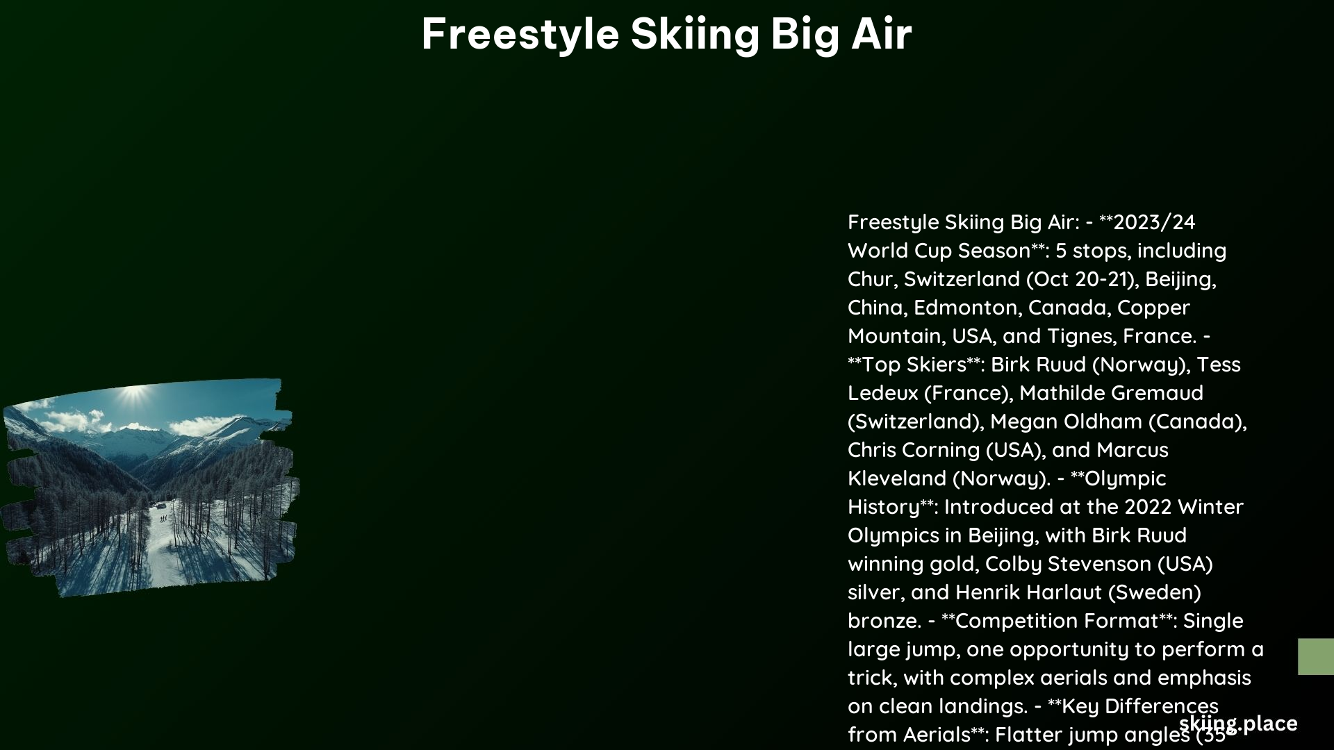 Freestyle Skiing Big Air