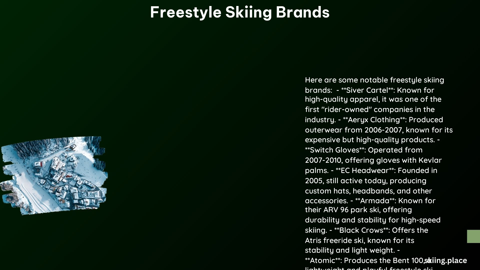 Freestyle Skiing Brands