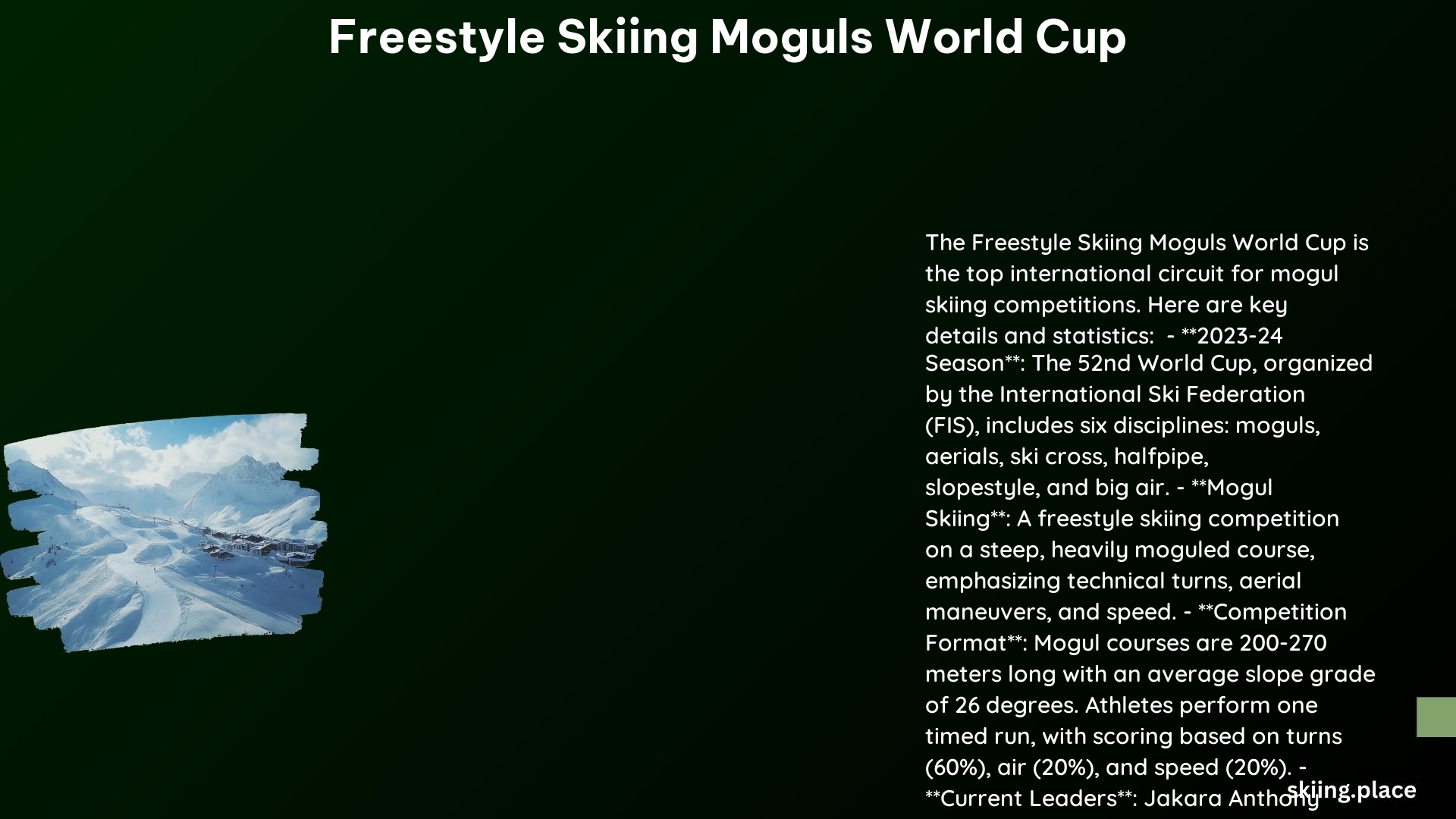 Freestyle Skiing Moguls World Cup