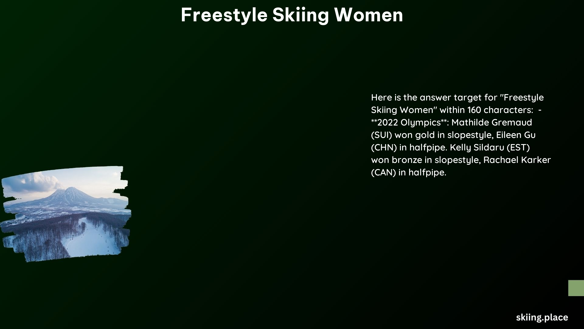 Freestyle Skiing Women