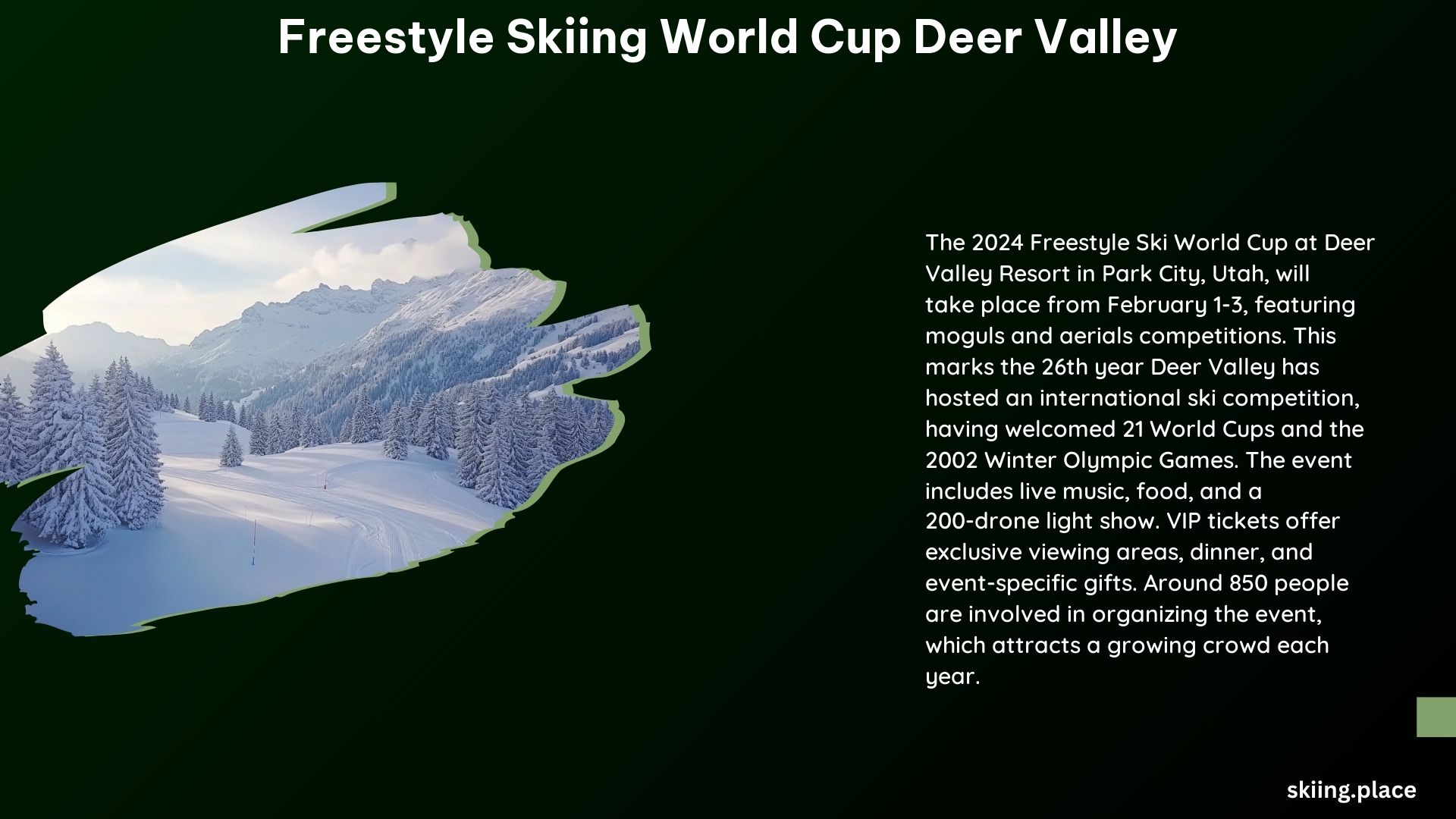 Freestyle Skiing World Cup Deer Valley