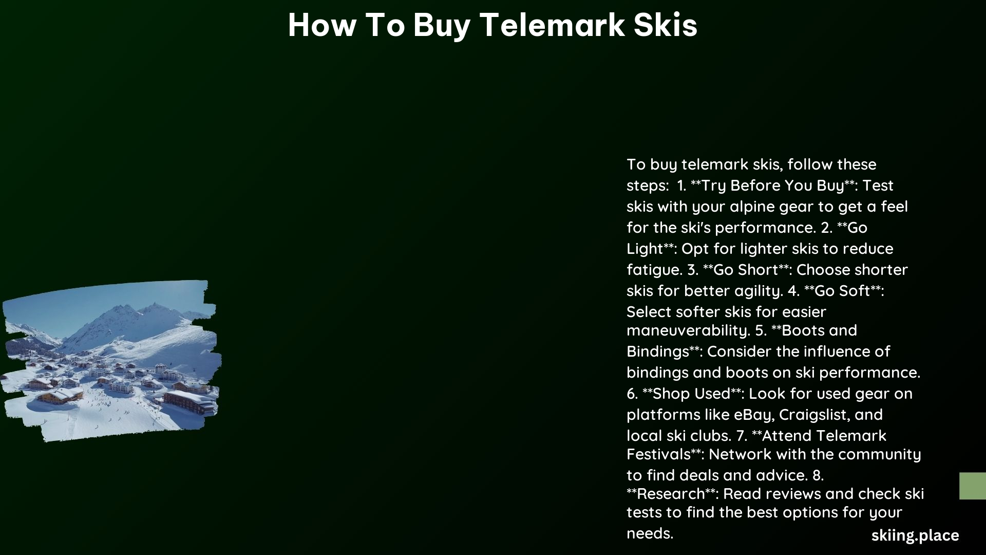 How to Buy Telemark Skis