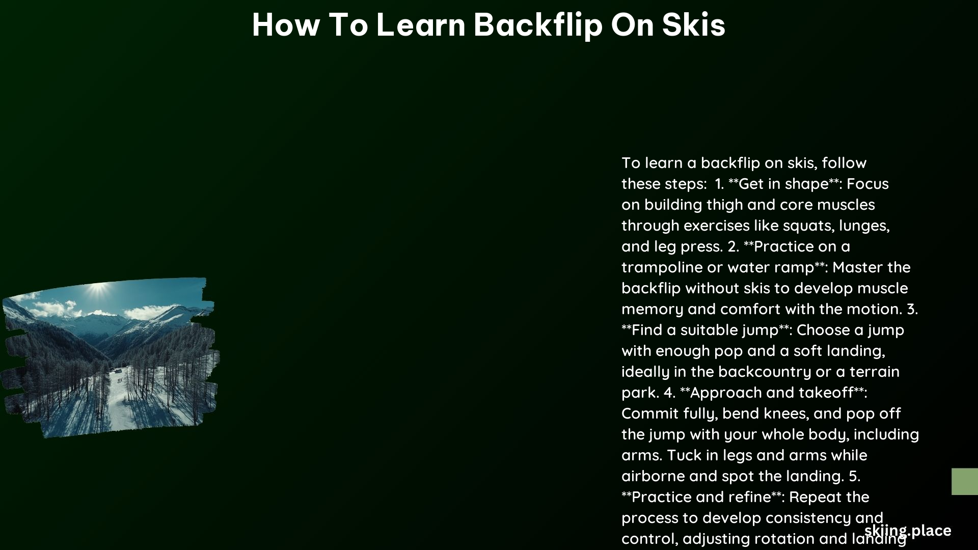 How to Learn Backflip on Skis