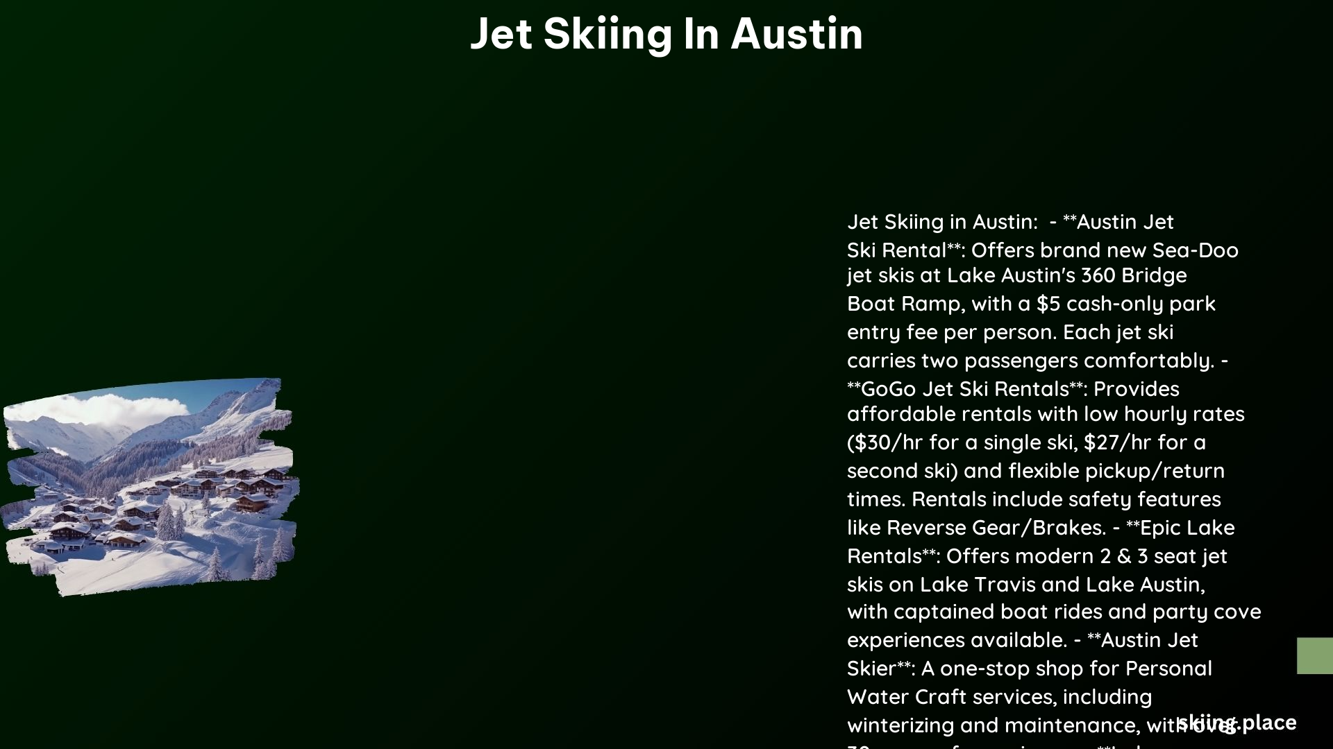 Jet Skiing in Austin