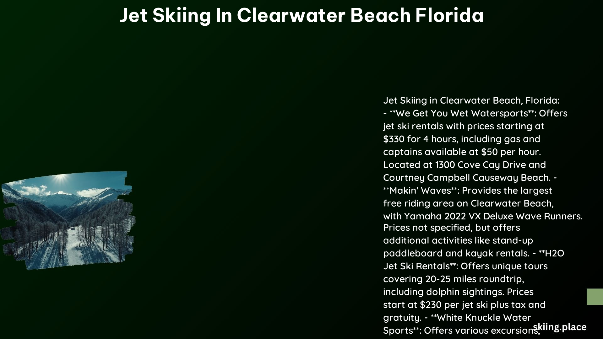 Jet Skiing in Clearwater Beach Florida