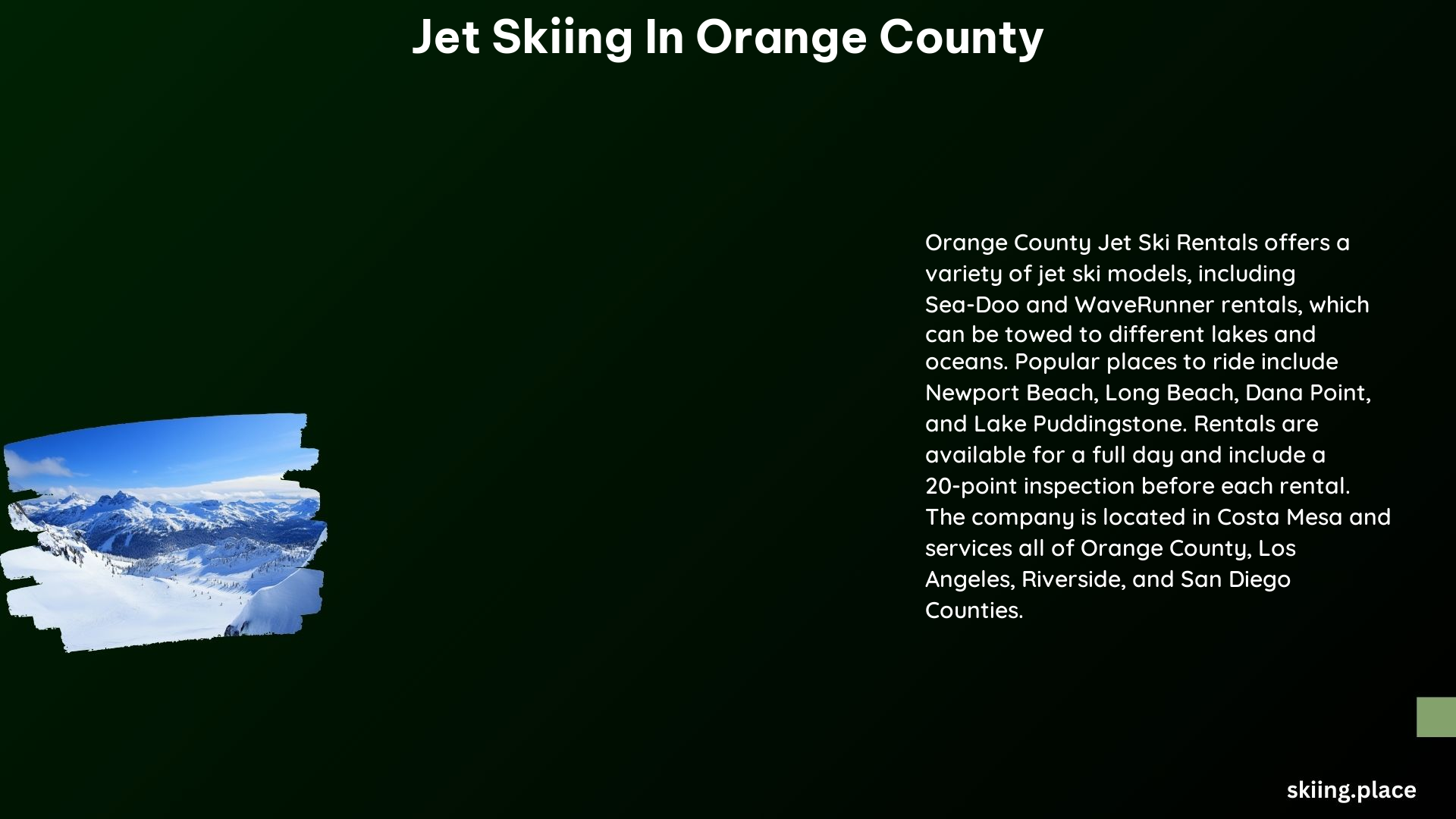 Jet Skiing in Orange County