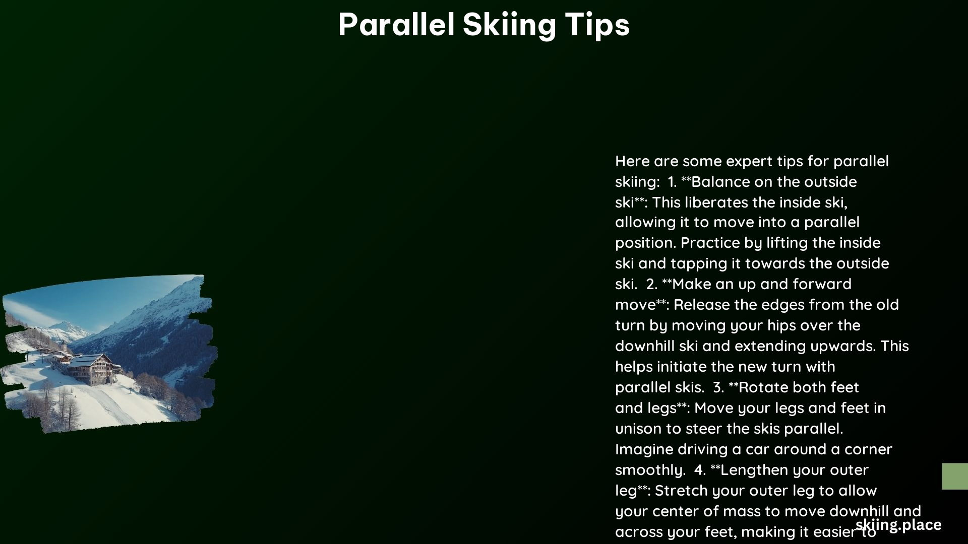 Parallel Skiing Tips