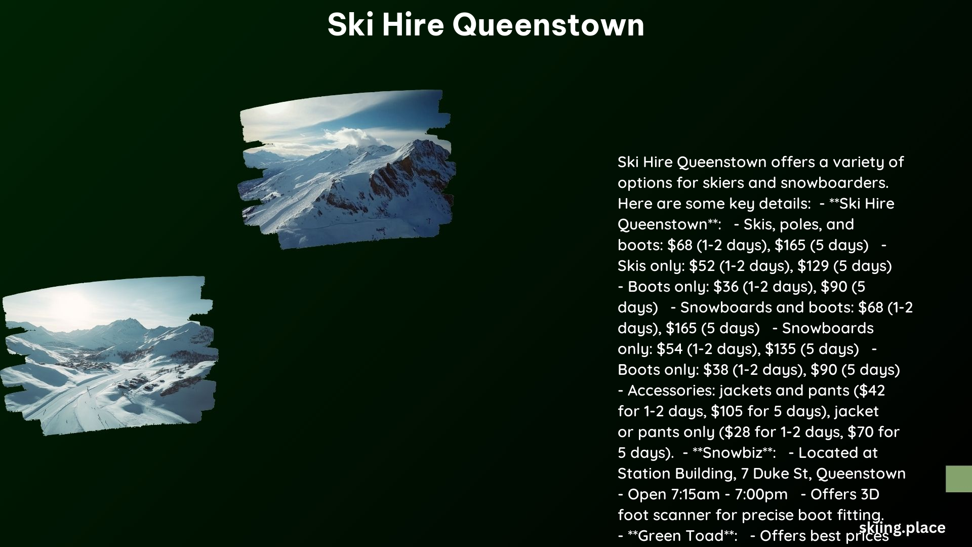 Ski Hire Queenstown