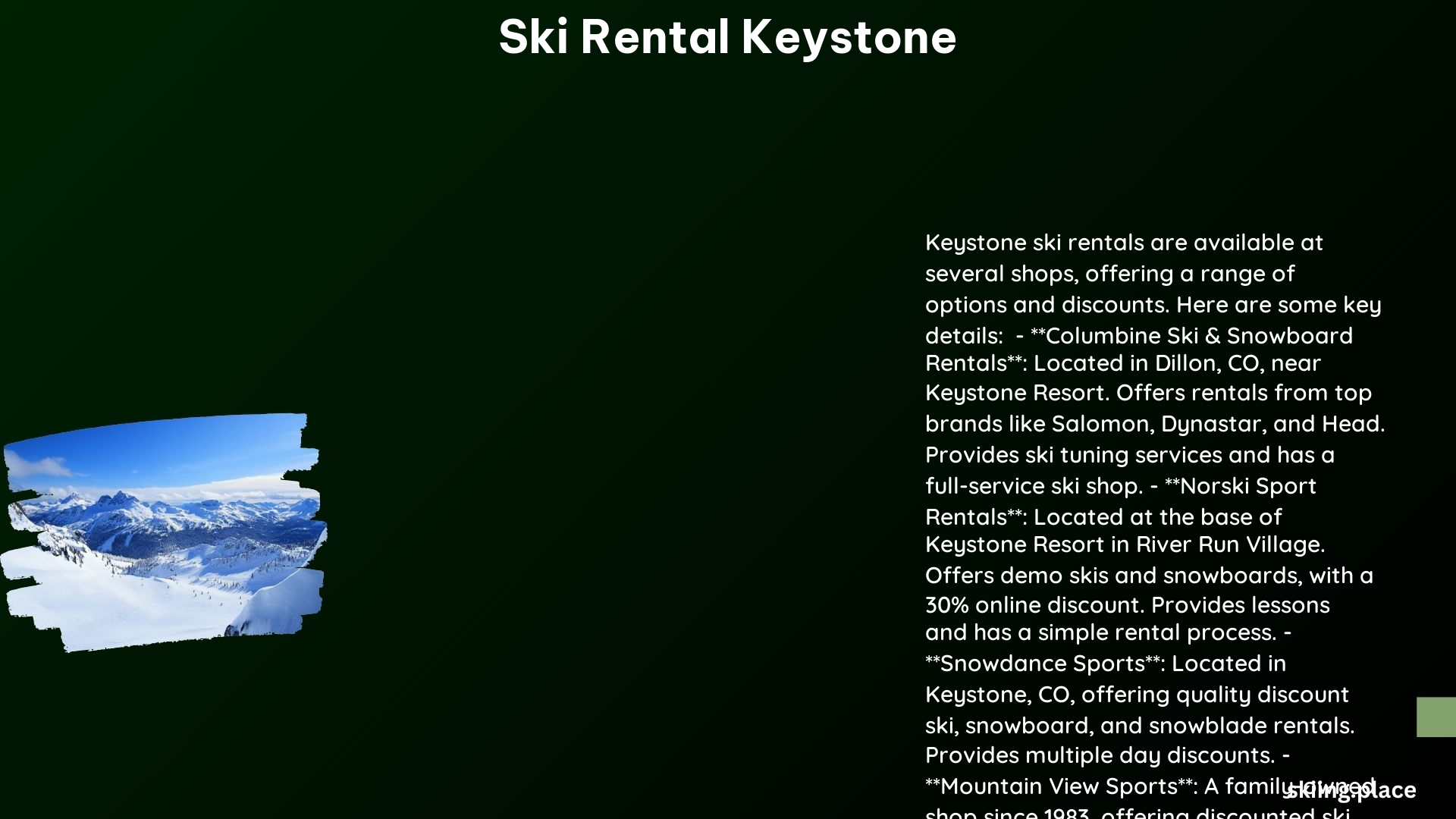 Ski Rental Keystone