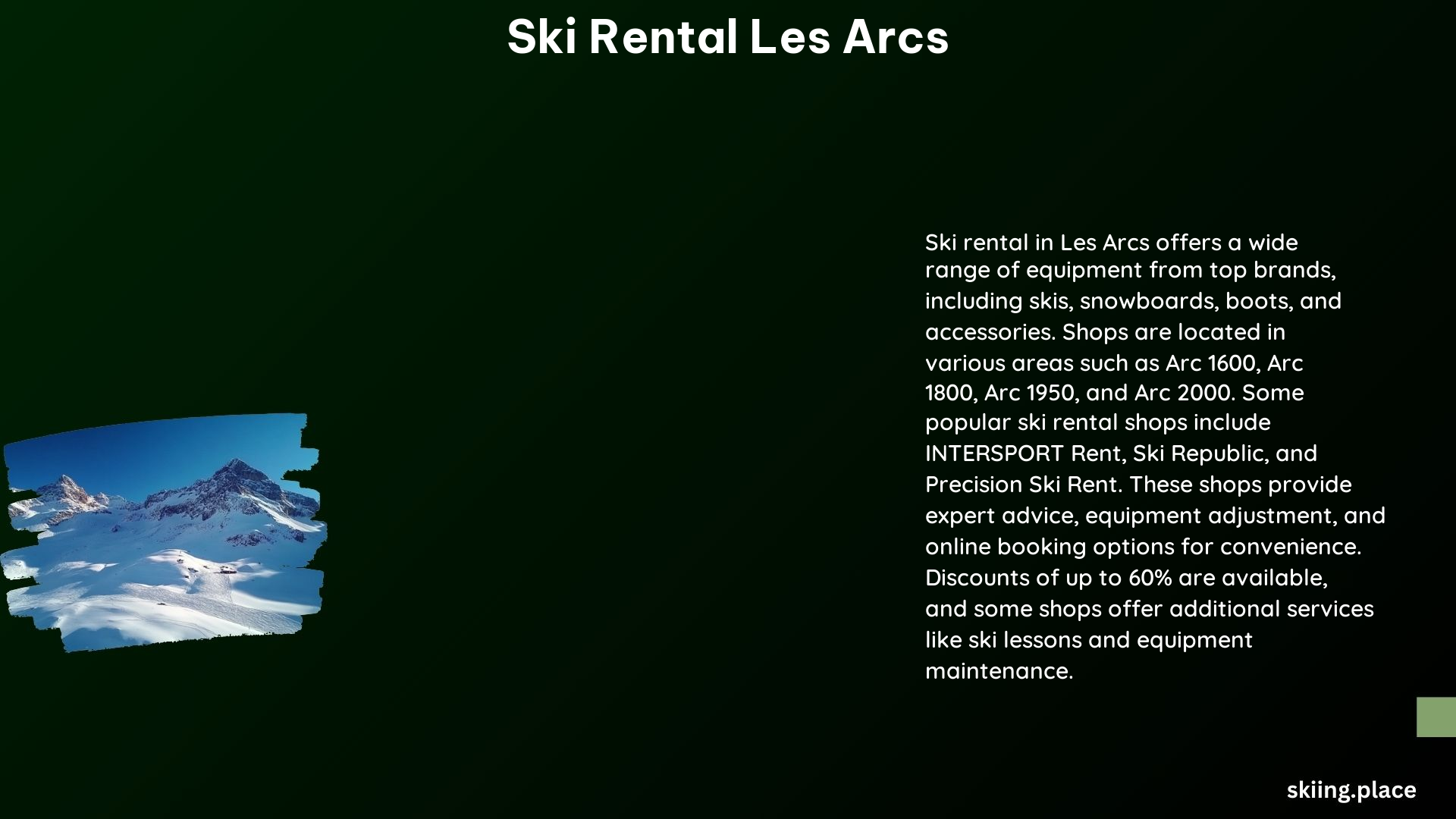 Ski Rental Les Arcs