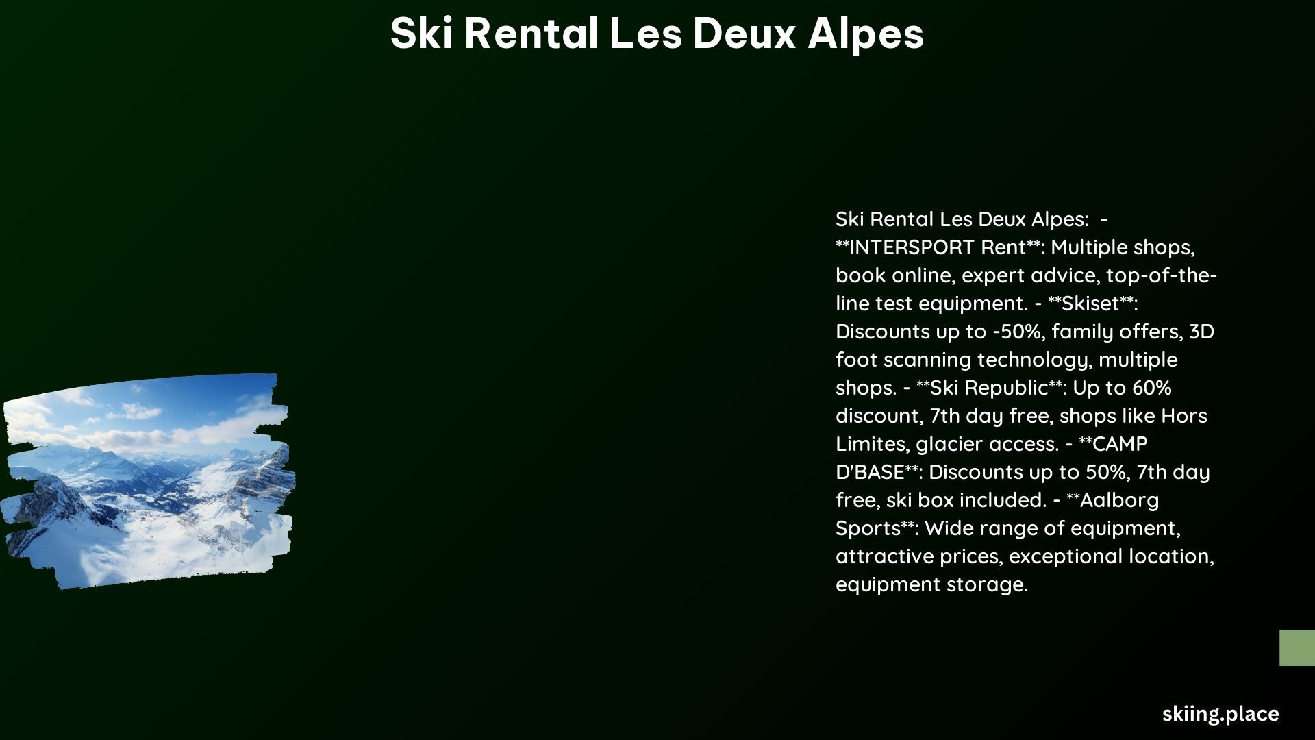 Ski Rental Les Deux Alpes