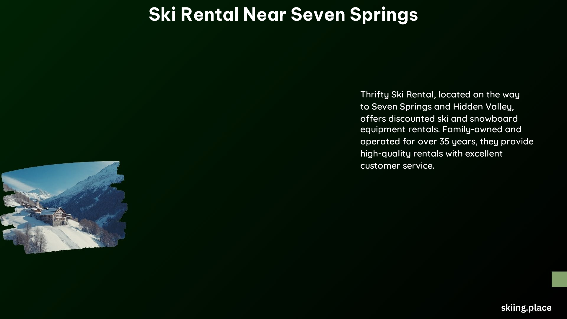 Ski Rental Near Seven Springs