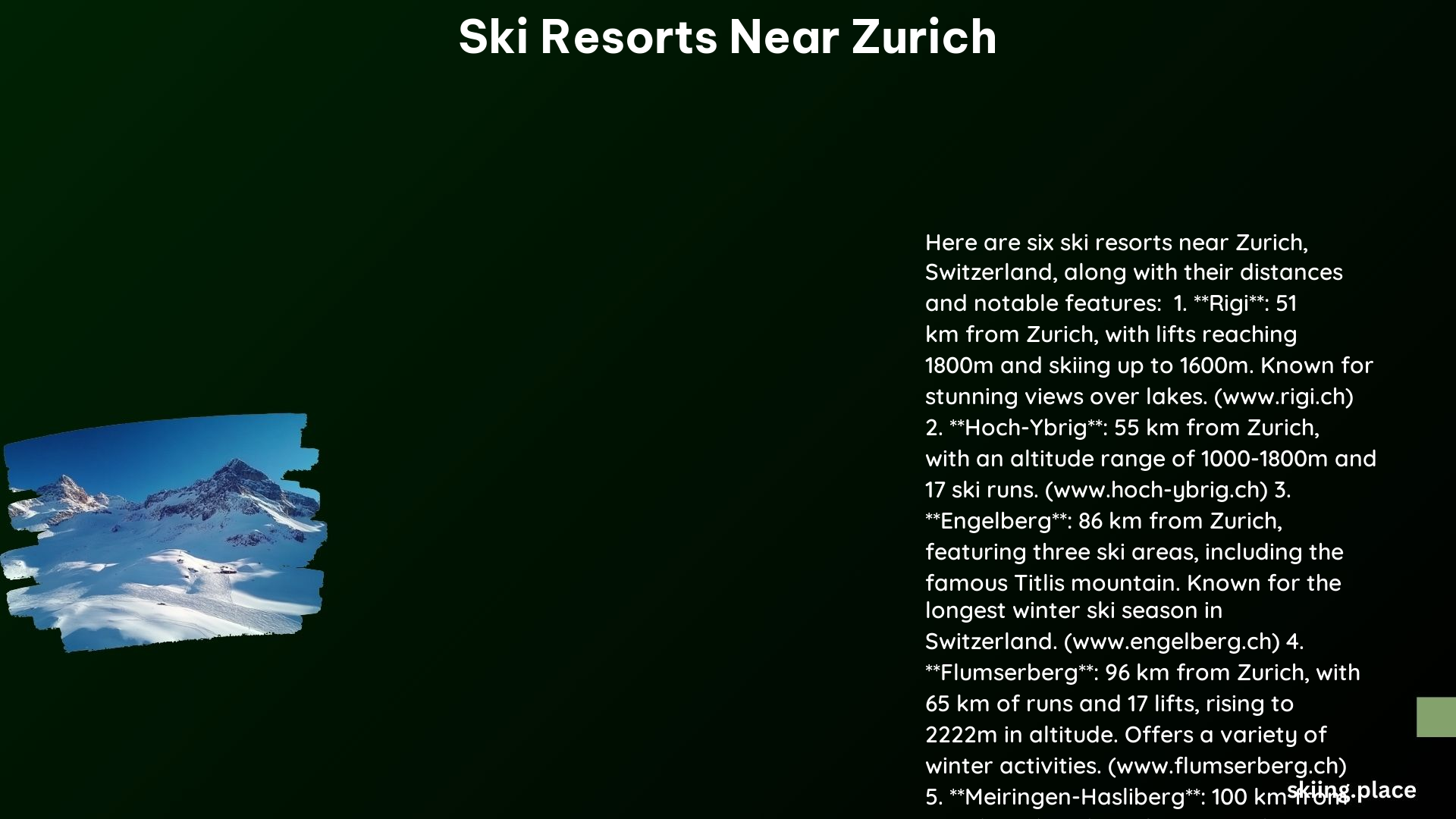 Ski Resorts Near Zurich