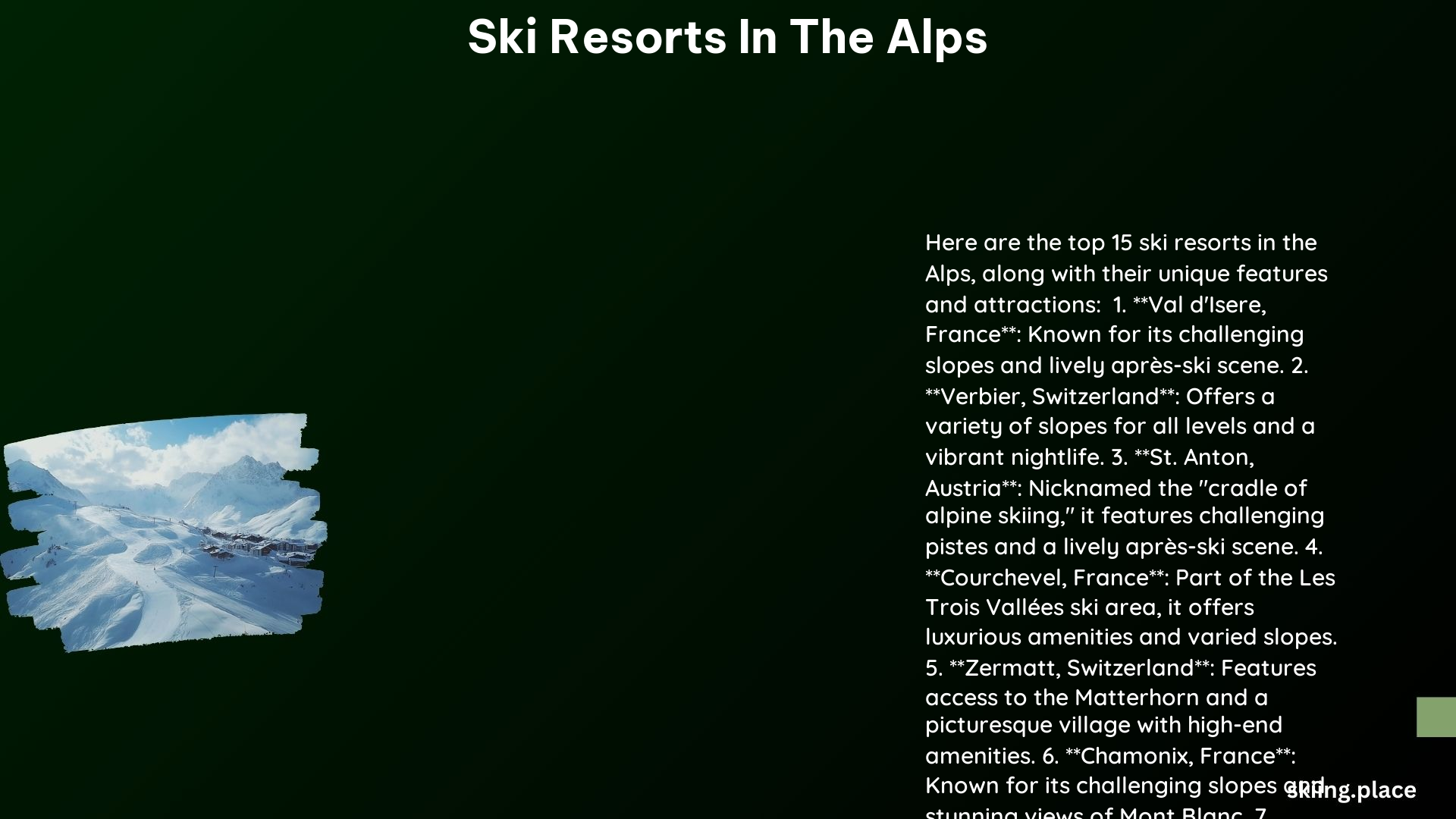 Ski Resorts in the Alps