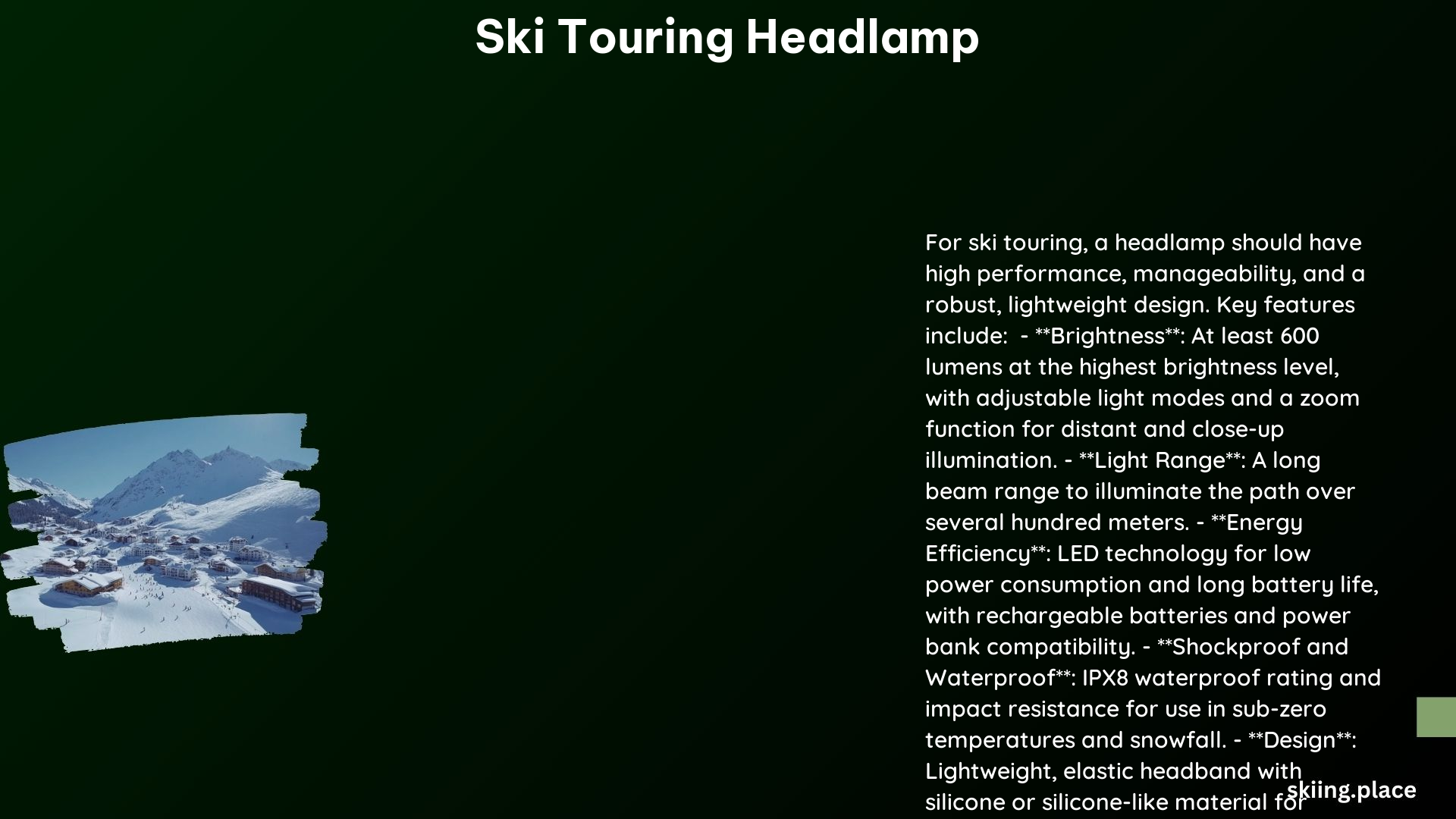 Ski Touring Headlamp