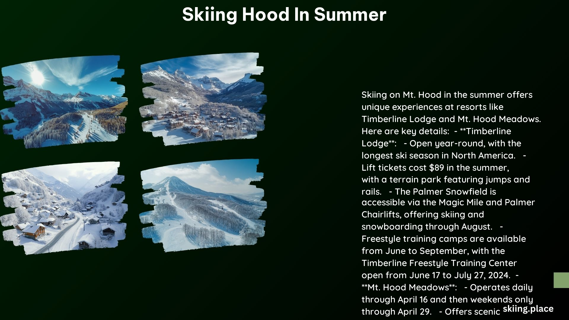 Skiing Hood in Summer