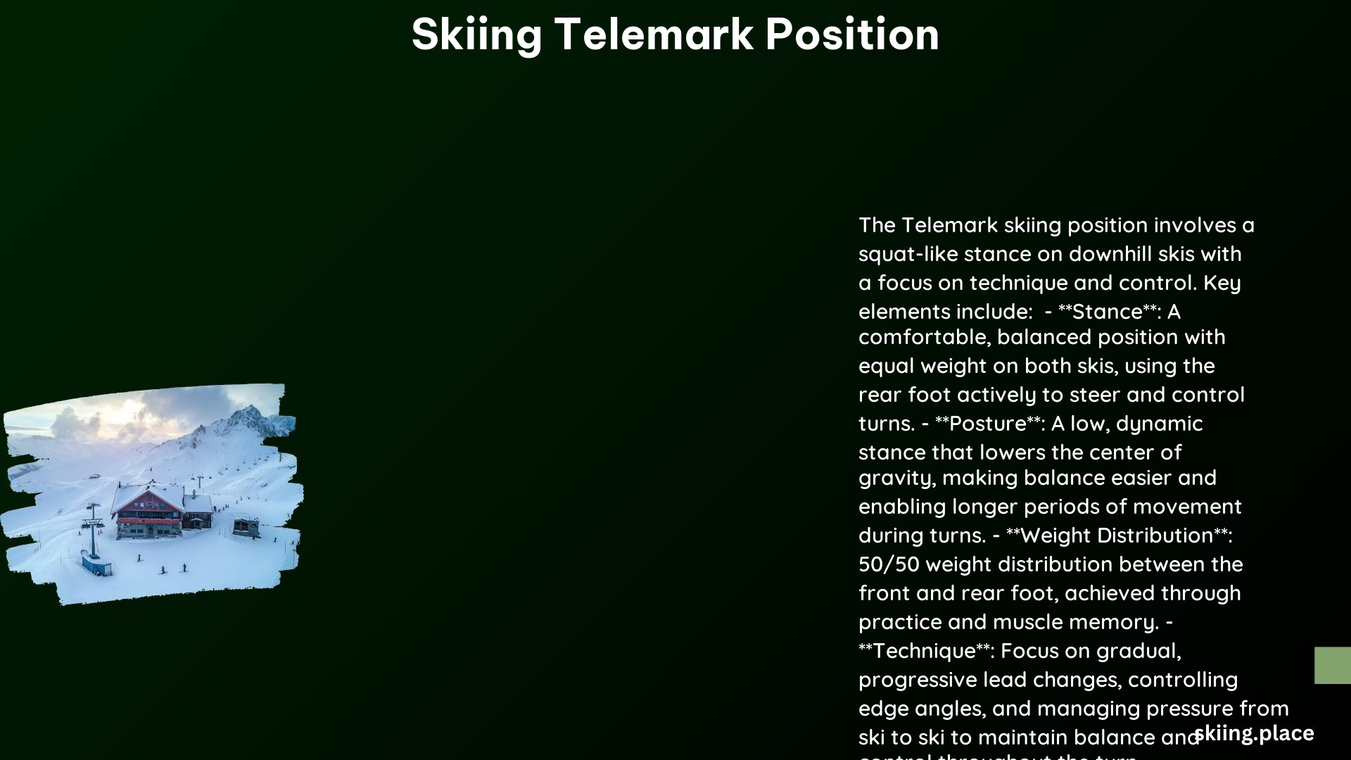 Skiing Telemark Position