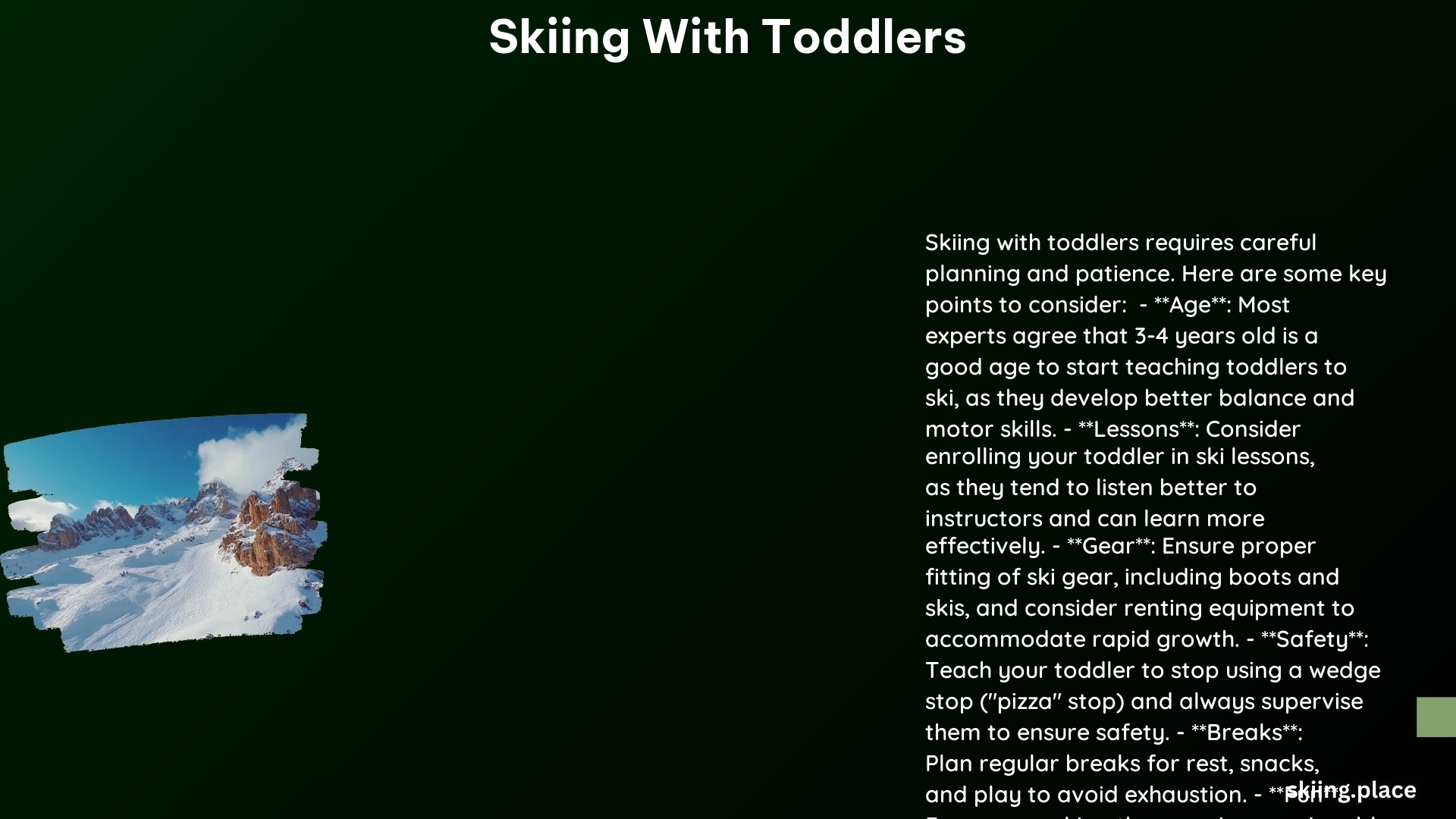 Skiing With Toddlers