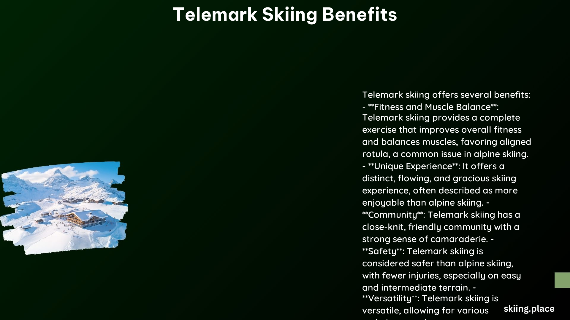 Telemark Skiing Benefits