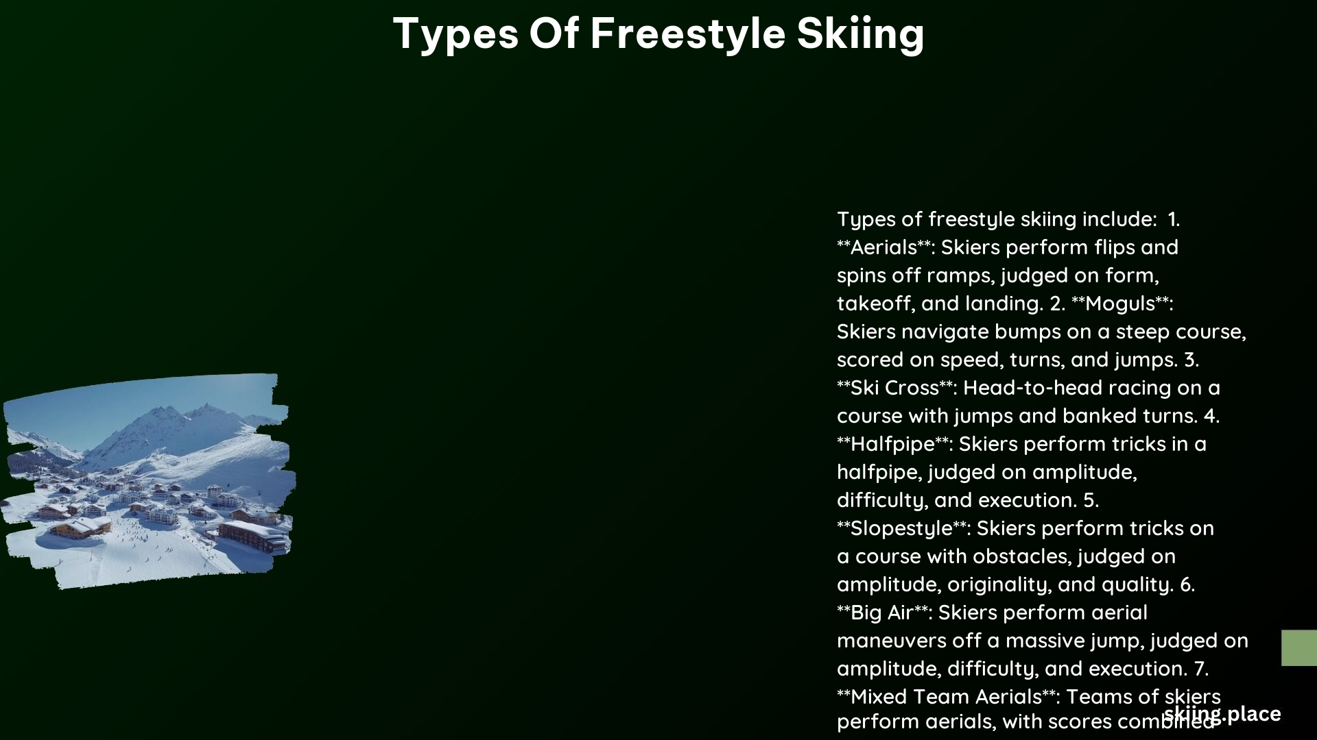 Types of Freestyle Skiing