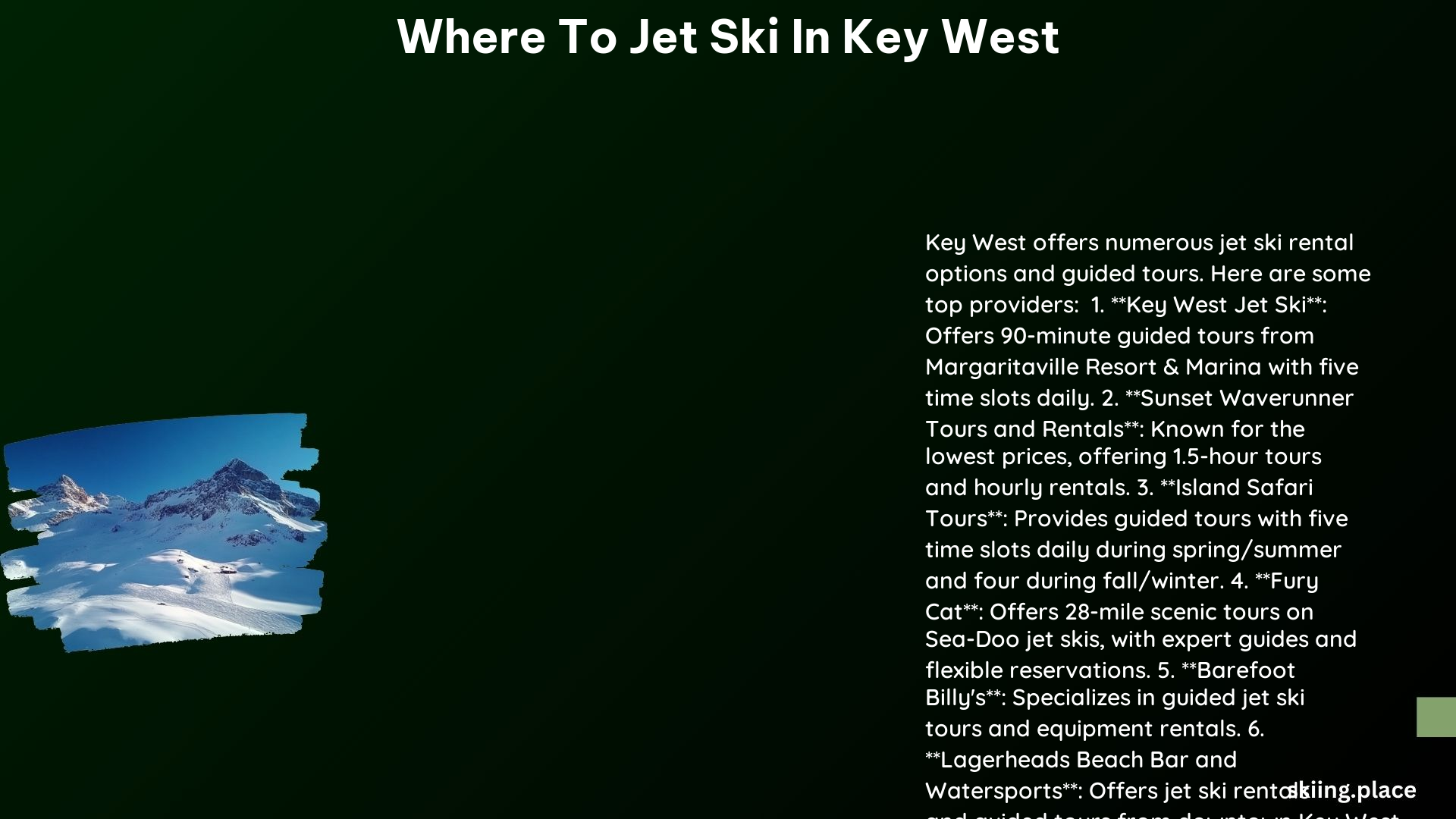 Where to Jet Ski in Key West